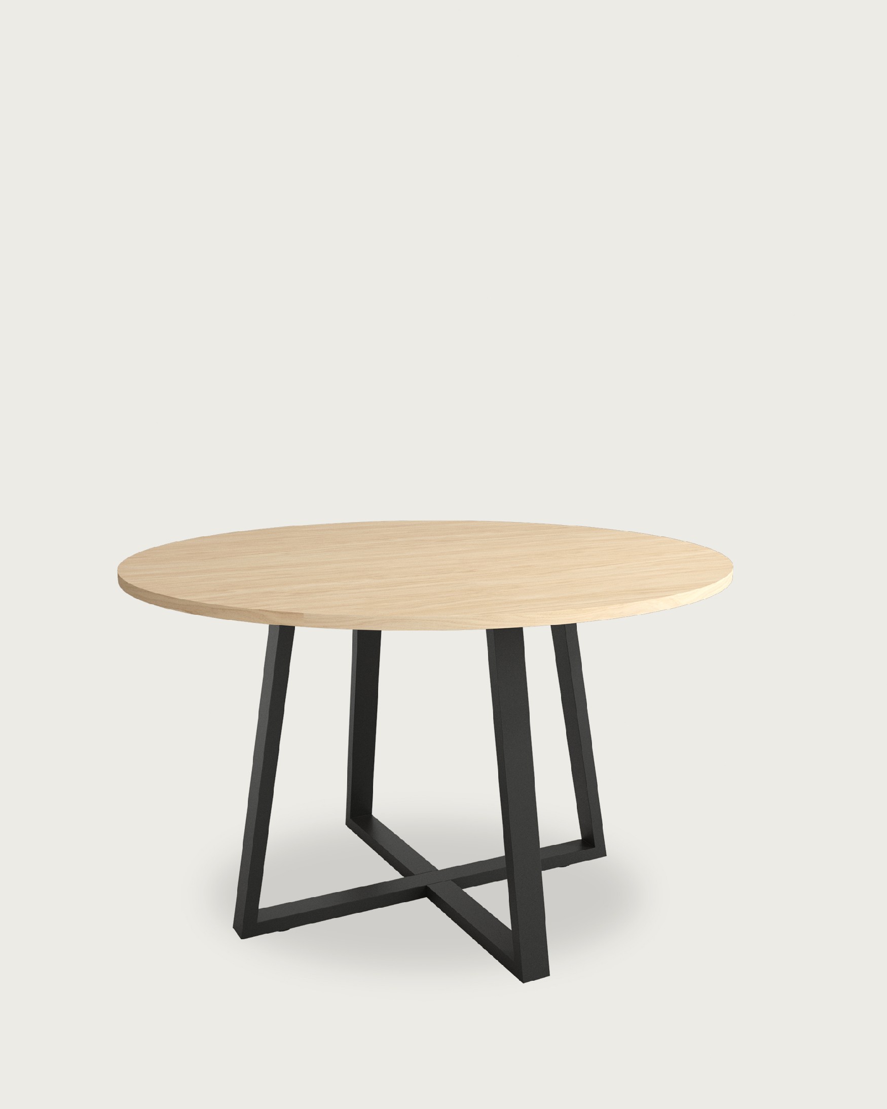 Lugano round table with Alpine melamine top and black metal leg Ø 120 cm