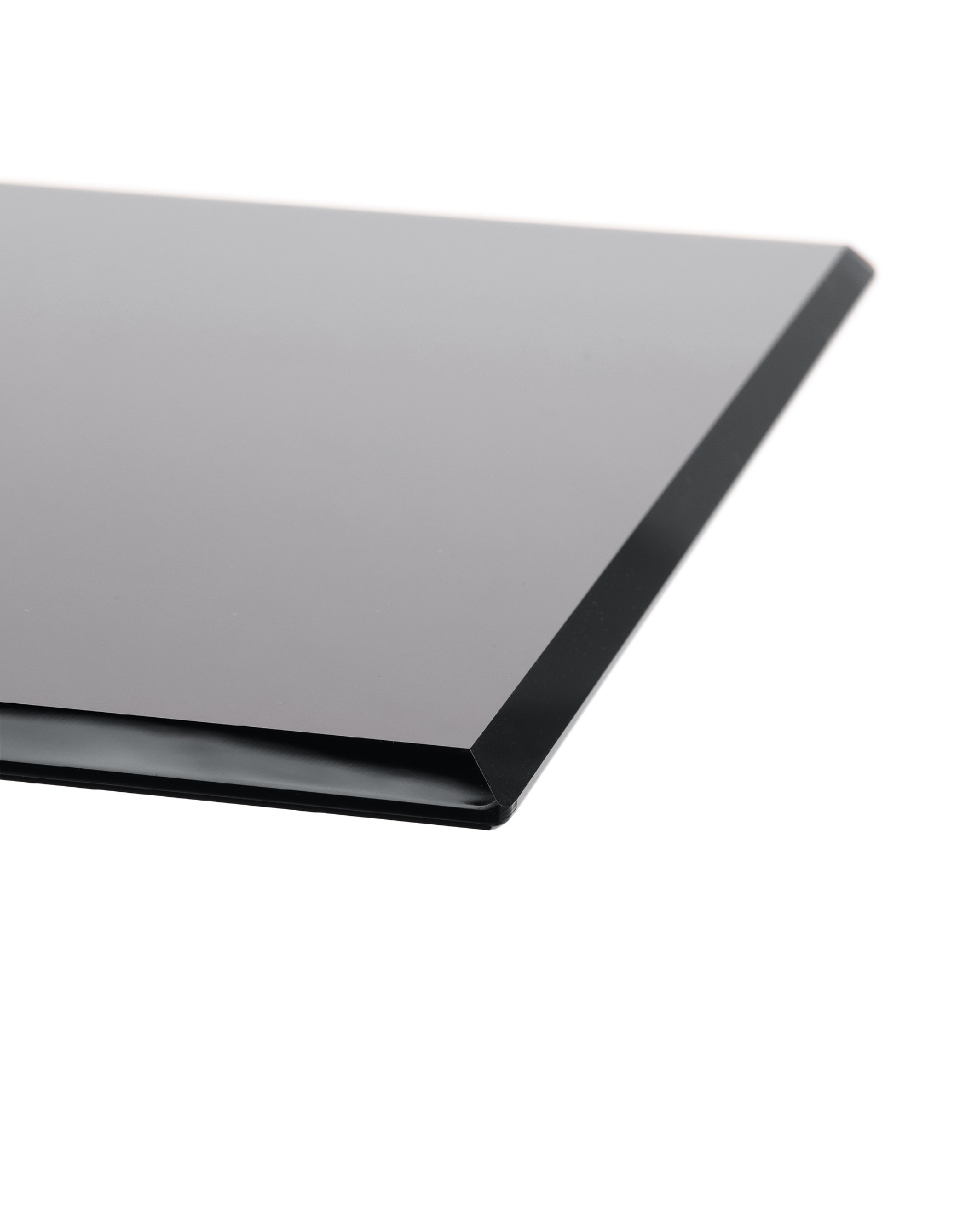 Table d'appoint Mac en verre trempé couleur graphite (12 mm) avec bords biseautés