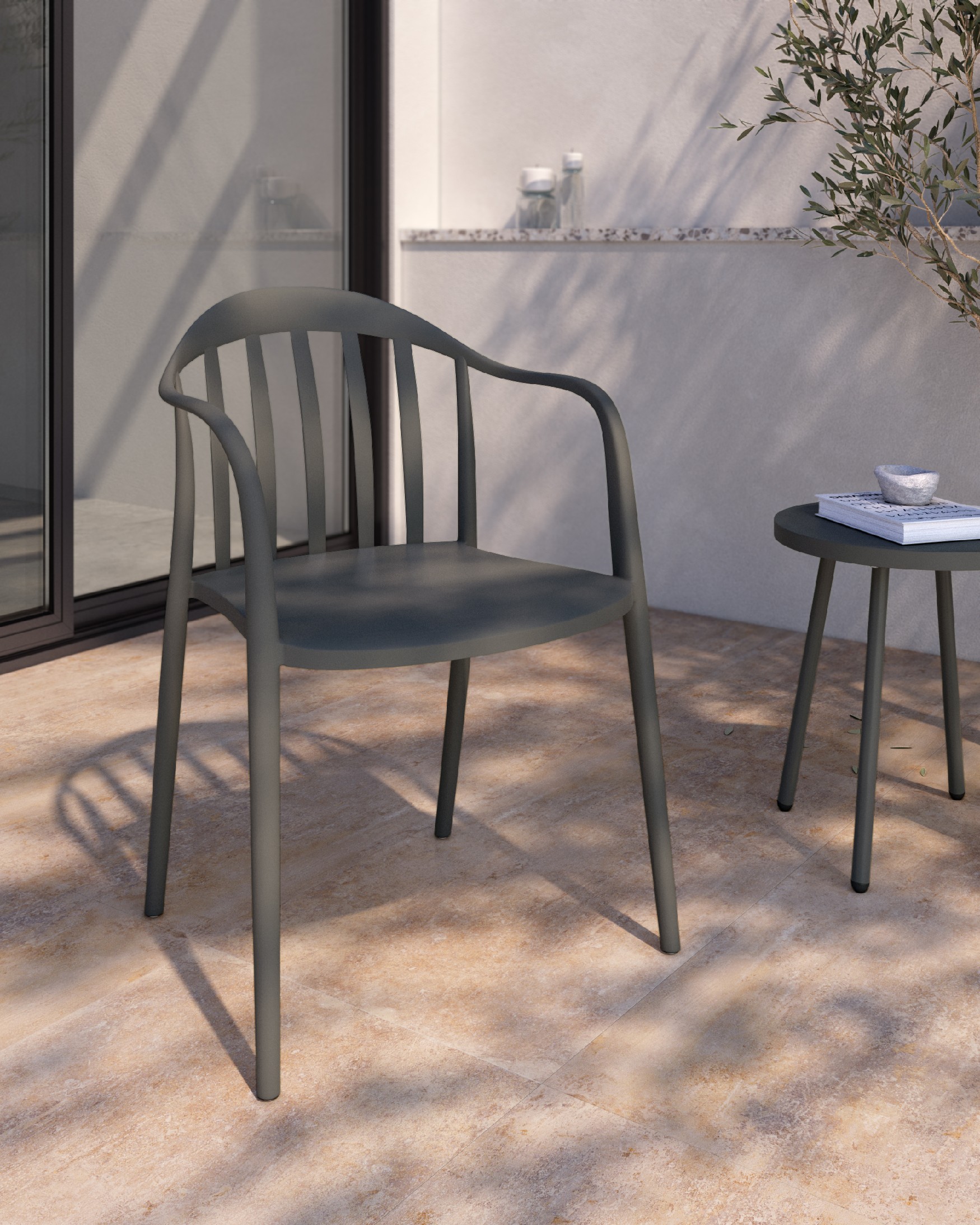 Chaise Malibu en polypropylène graphite