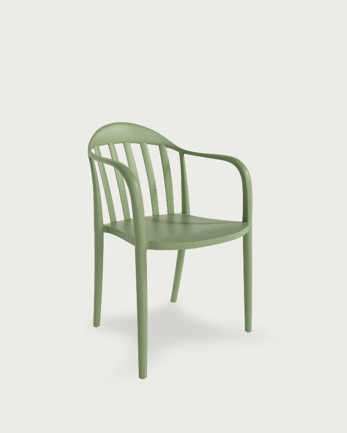 Malibu chair made of chalk green polypropylene