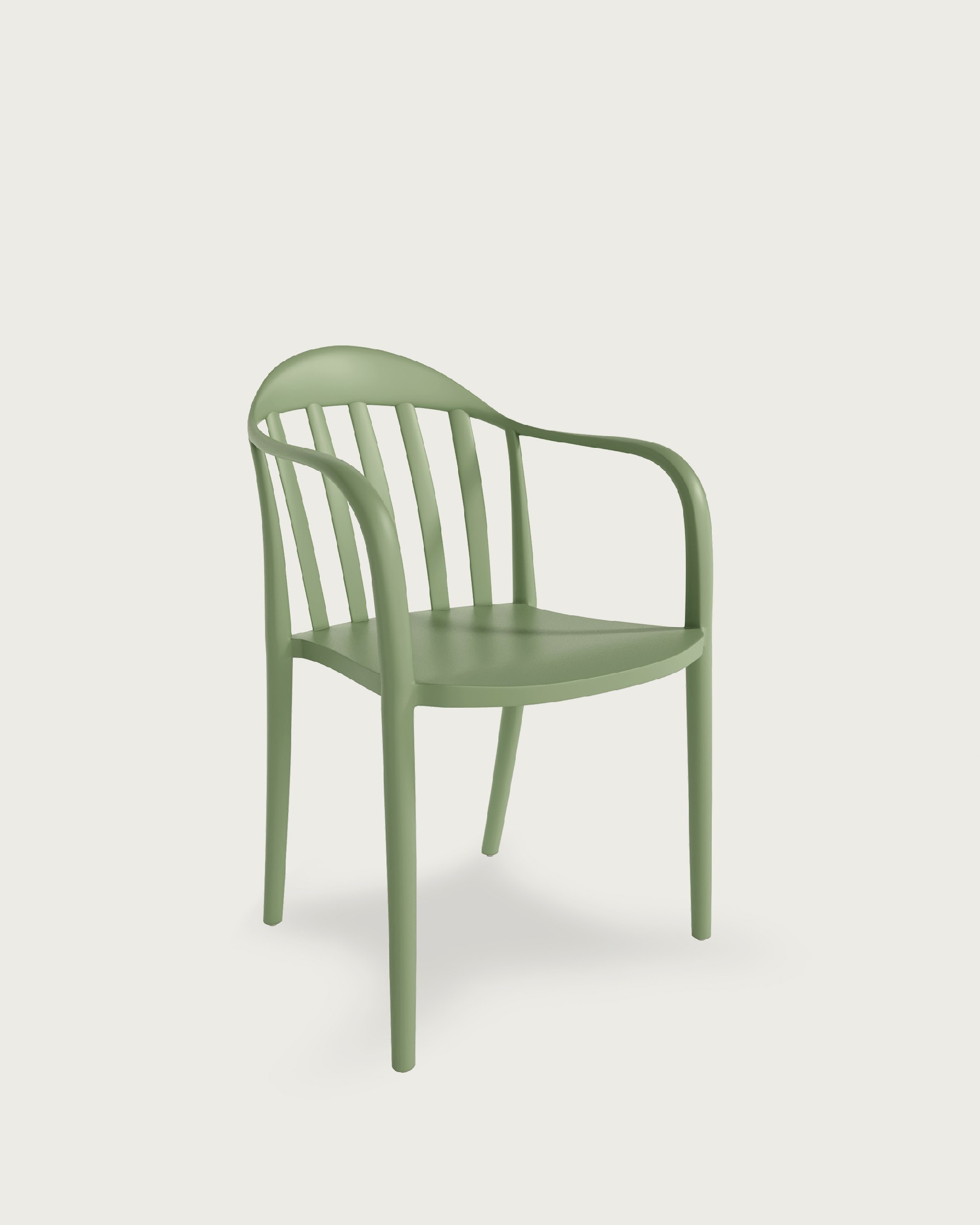 Ensemble de 4 chaises Malibu en polypropylène vert craie