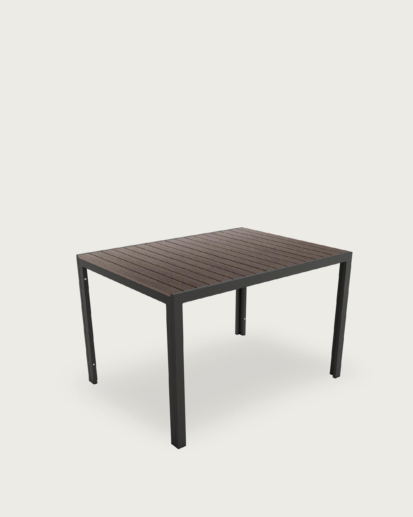 Table Marea d'extérieur avec lames WPC effet bois et structure métallique graphite 90 x 90 cm