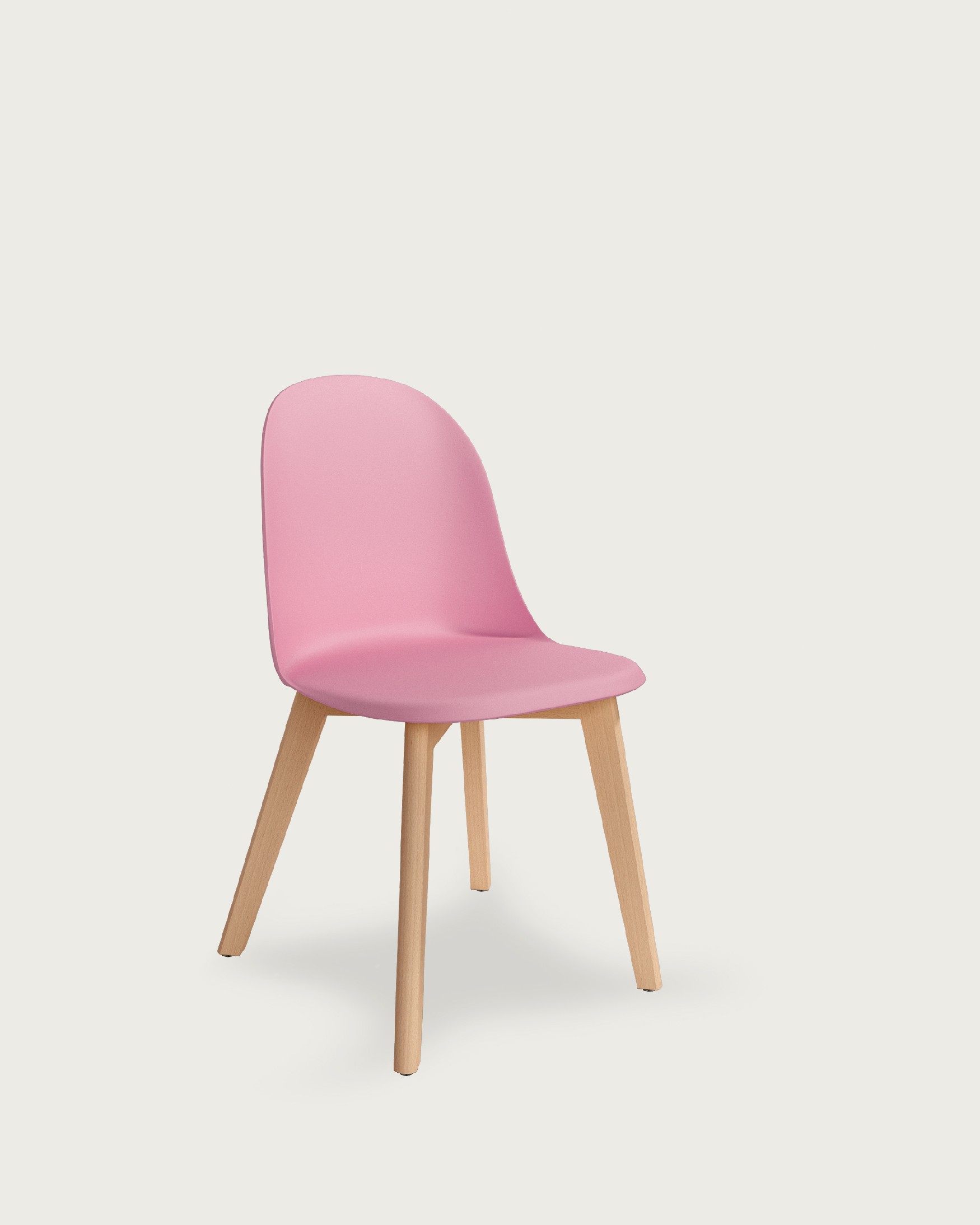 Miami chair with wooden legs and pink upholstery