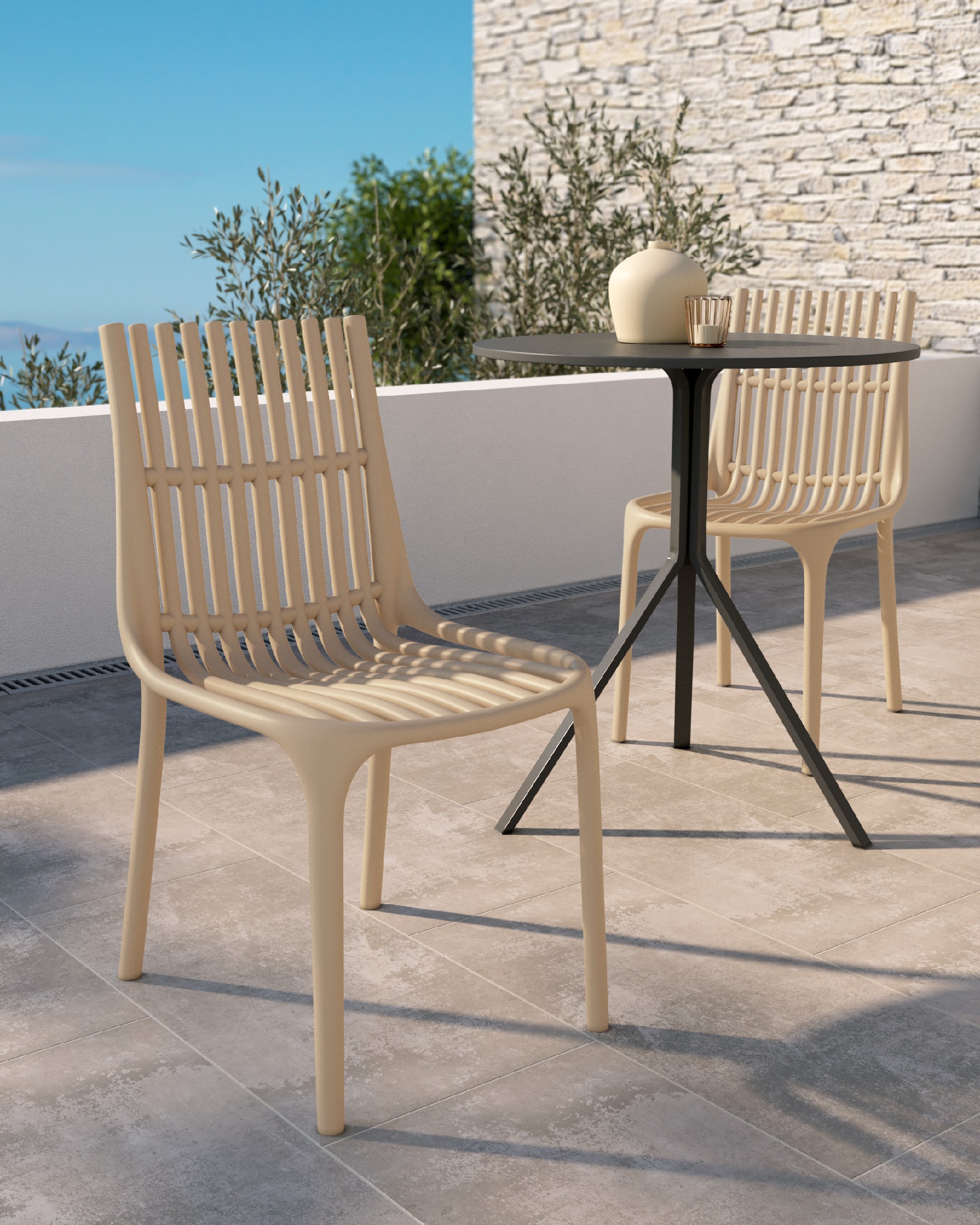 Chaise Milan en polypropylène sable