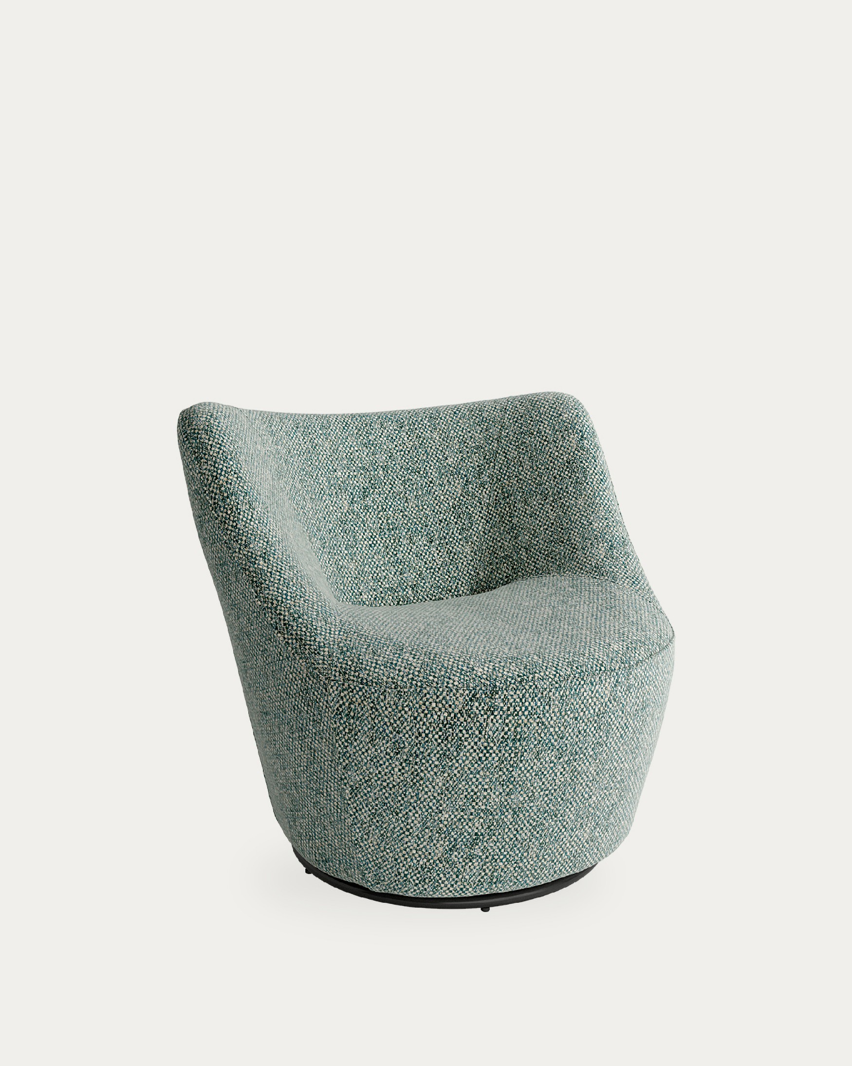 Fauteuil pivotant 360º Moma avec tapisserie bleue