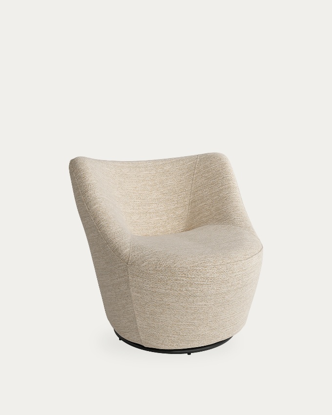 Swivel armchair 360º Moma with ivory upholstery