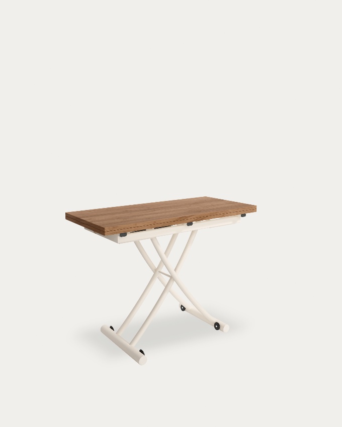 Morfeo liftable convertible table with java melamine finish and ivory metal structure 45/90 x 120 cm