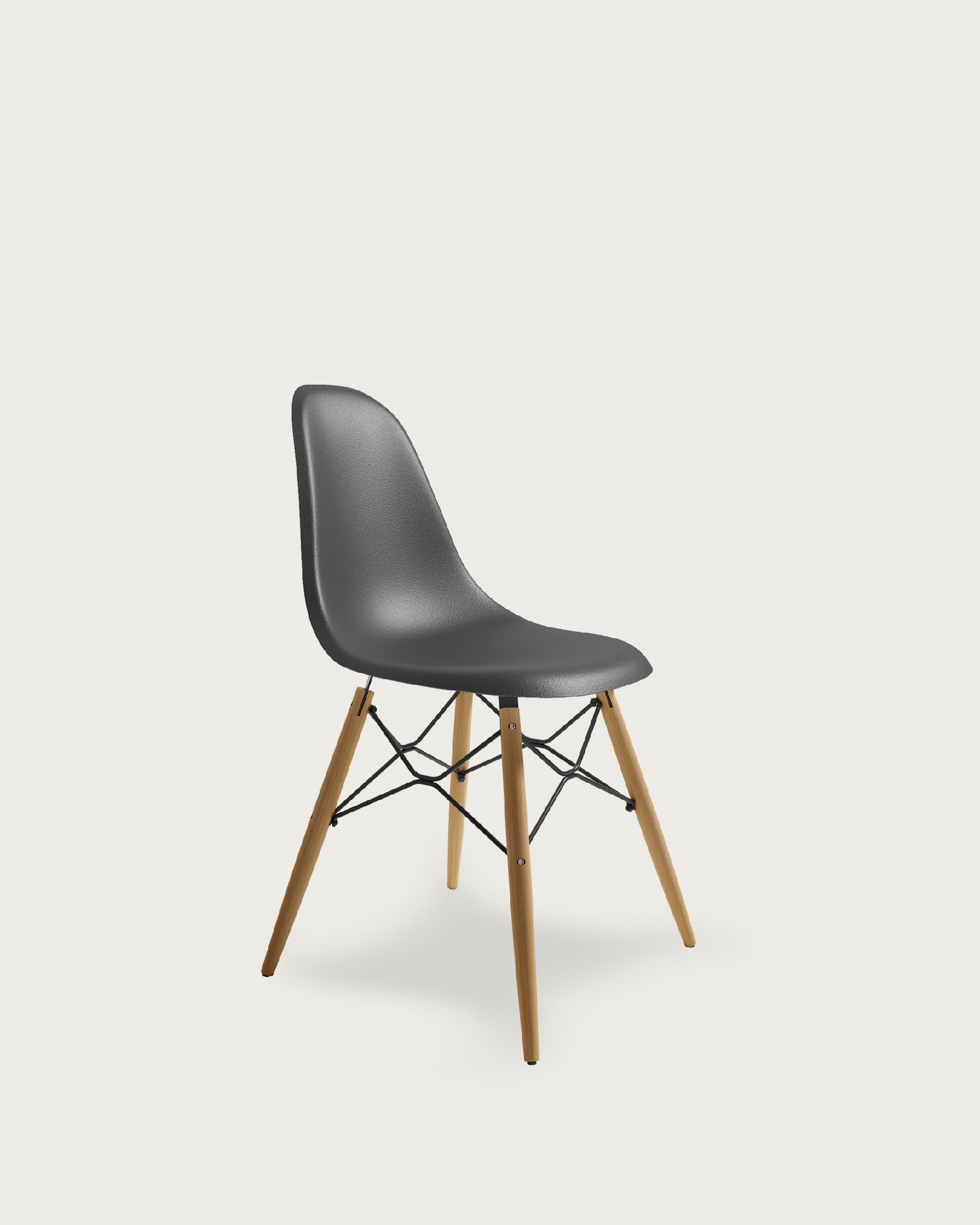 Chair Munich with wooden legs and graphite seat