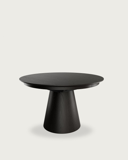 Mesa Namib redonda extensible de roble negro Ø 120(160) x 120 cm