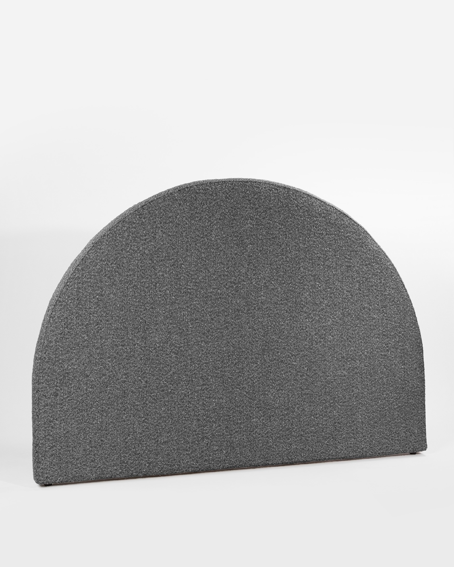 Circular upholstered headboard graphite Nancy of 190 x 120 cm