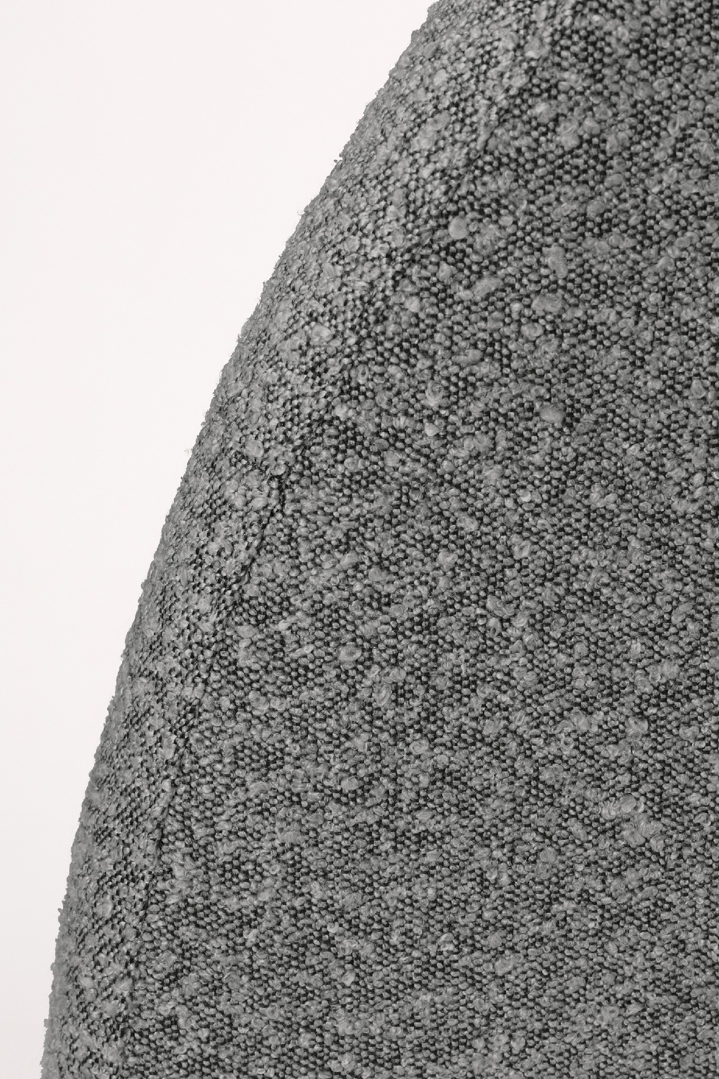 Circular upholstered headboard graphite Nancy of 190 x 120 cm