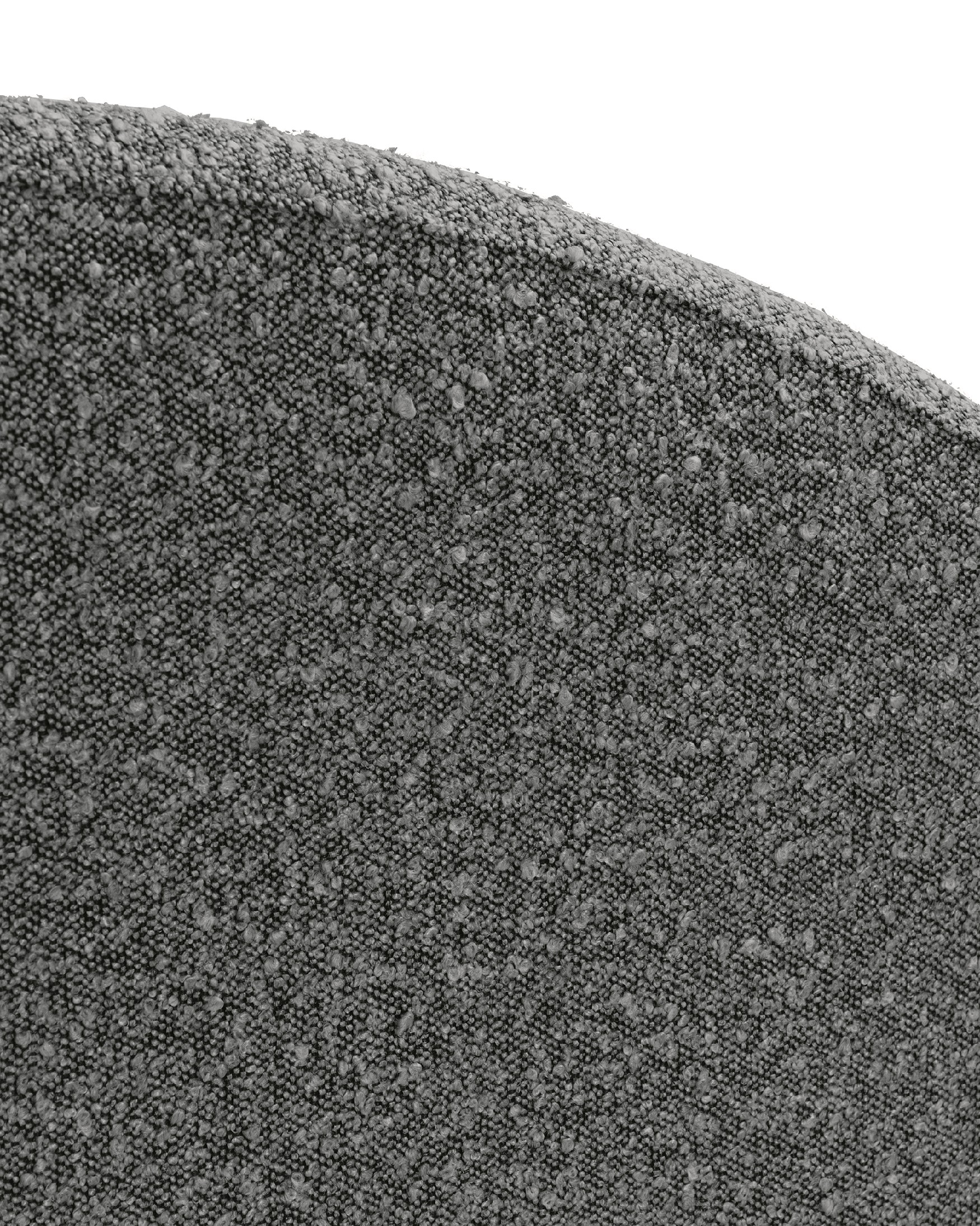 Circular upholstered headboard graphite Nancy of 190 x 120 cm