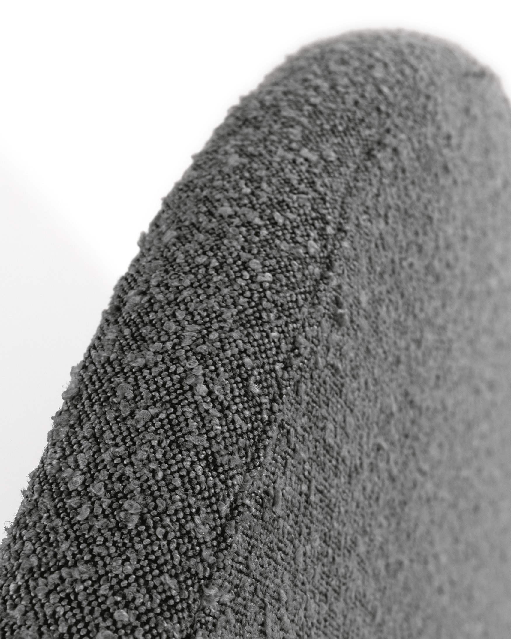 Circular upholstered headboard graphite Nancy of 190 x 120 cm