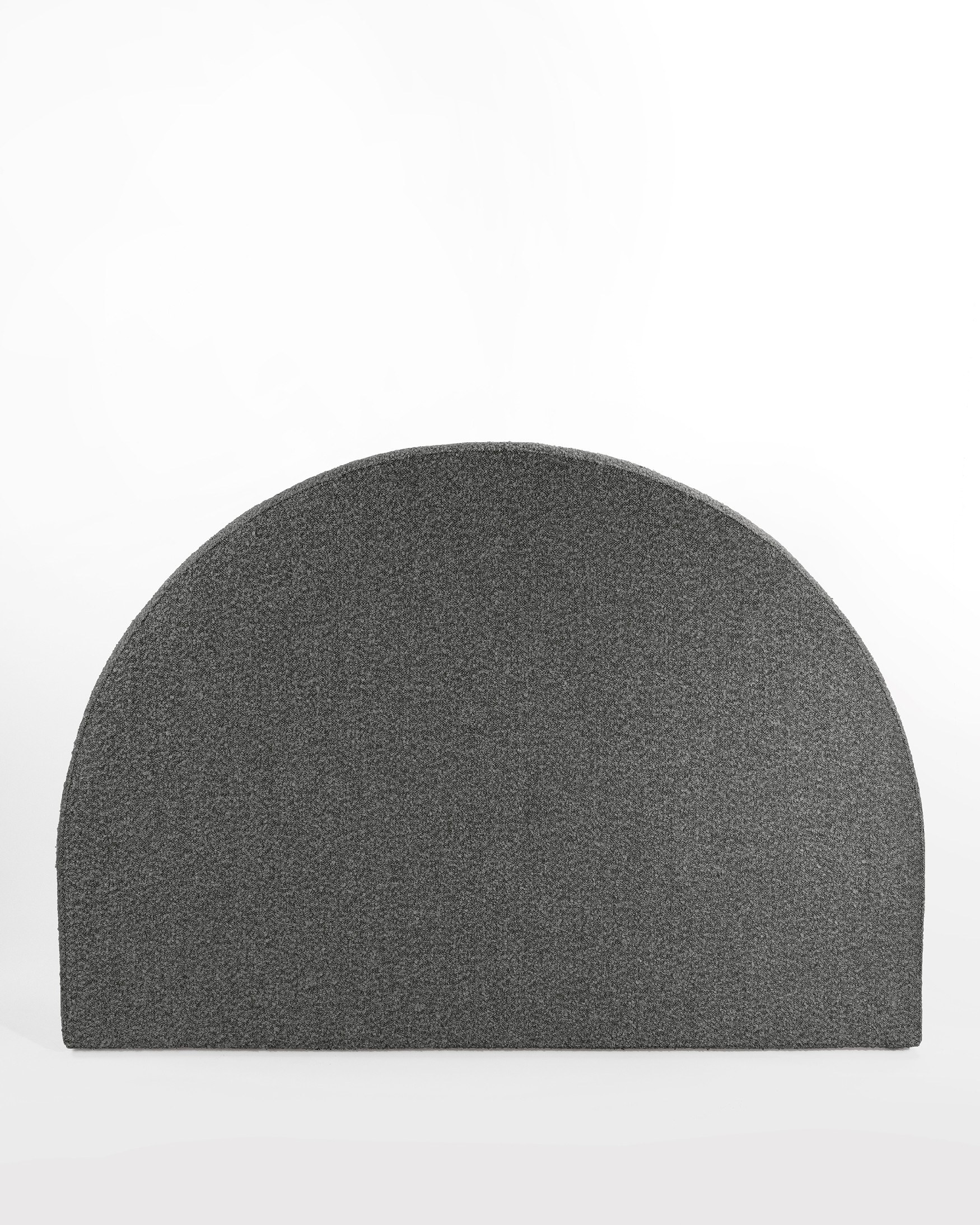 Circular upholstered headboard graphite Nancy of 190 x 120 cm