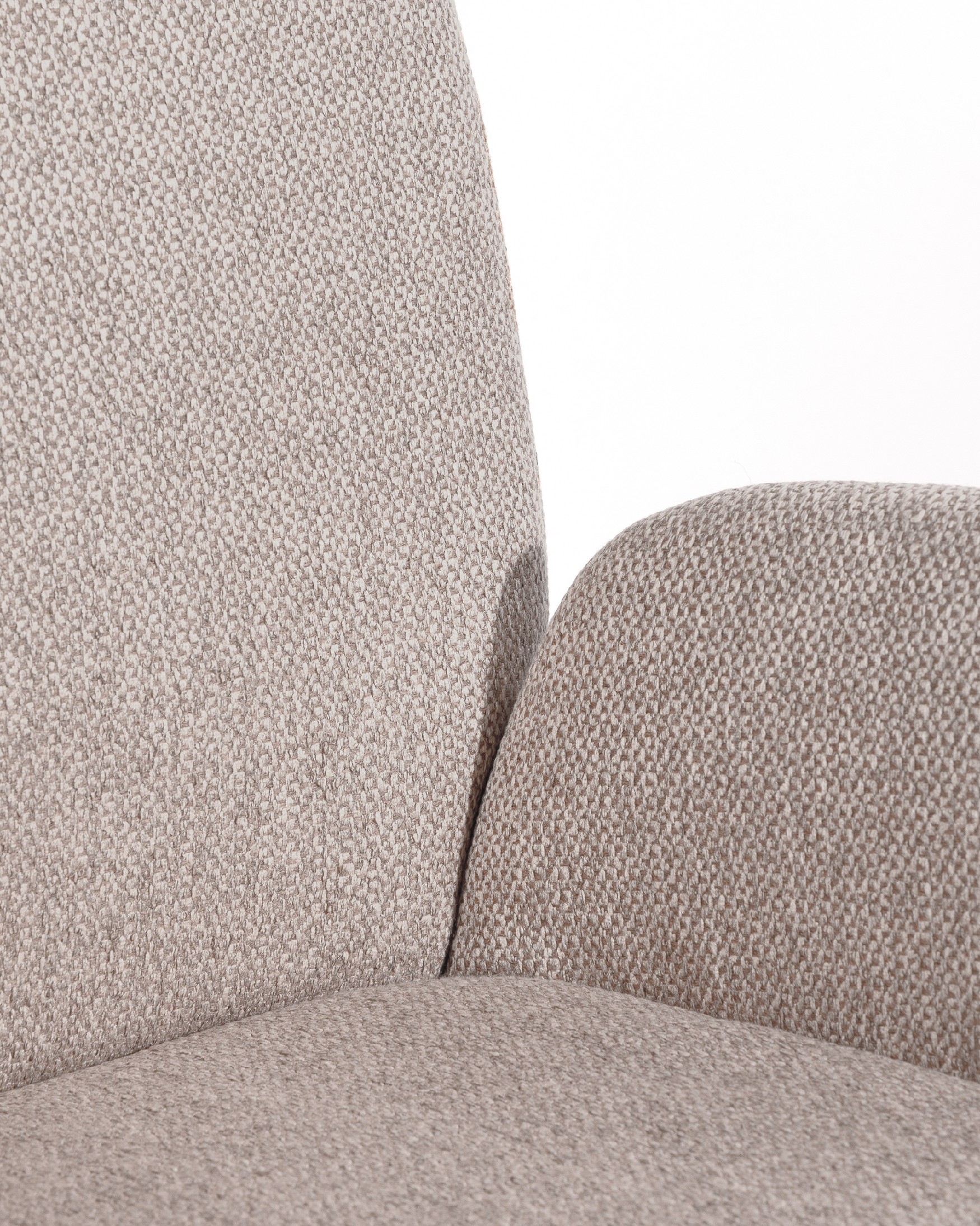 Chair Natal swivel 360º with pearl and brown upholstery and black metal legs