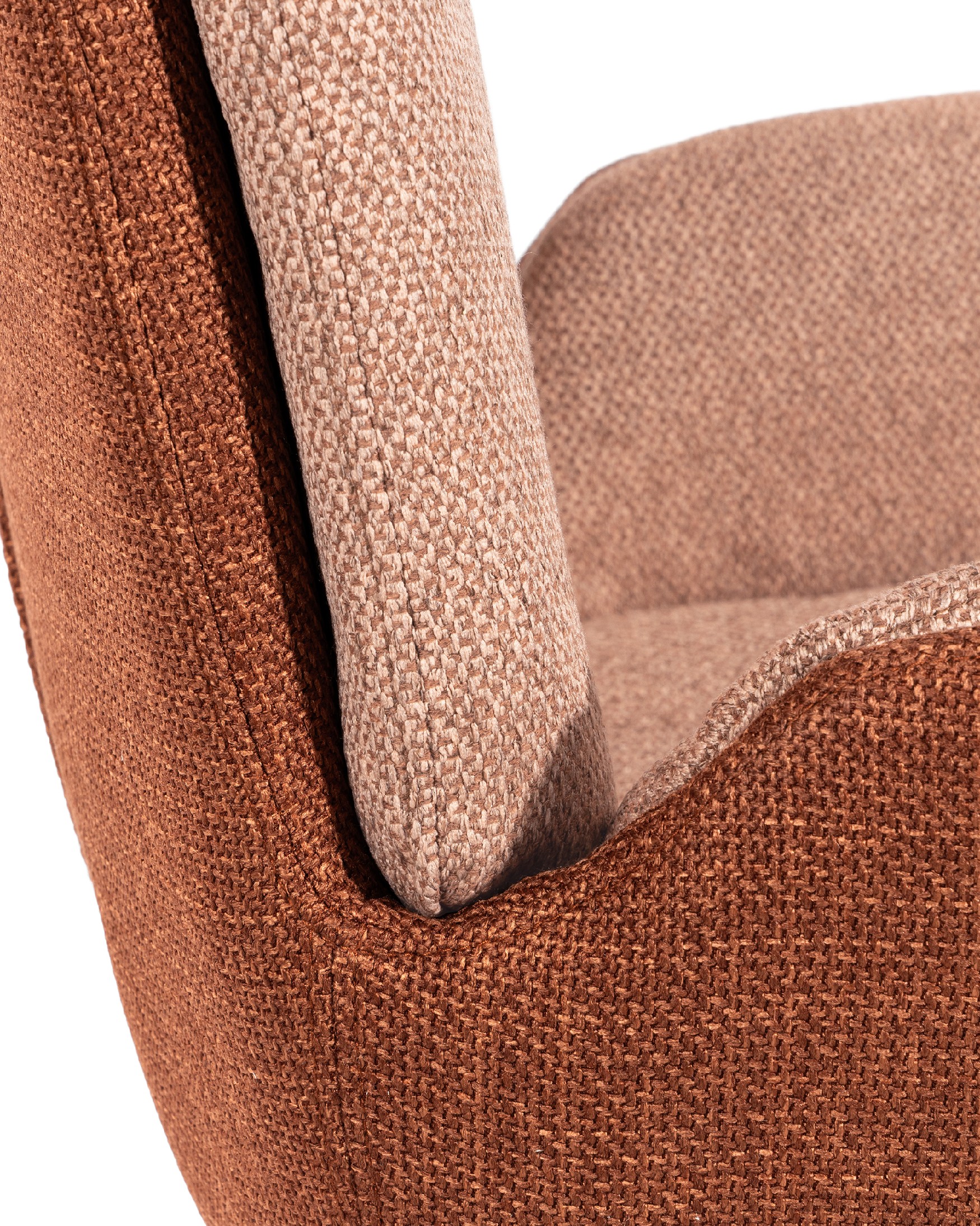 Chair Natal swivel 360º with terracotta and salmon upholstery and black metal legs