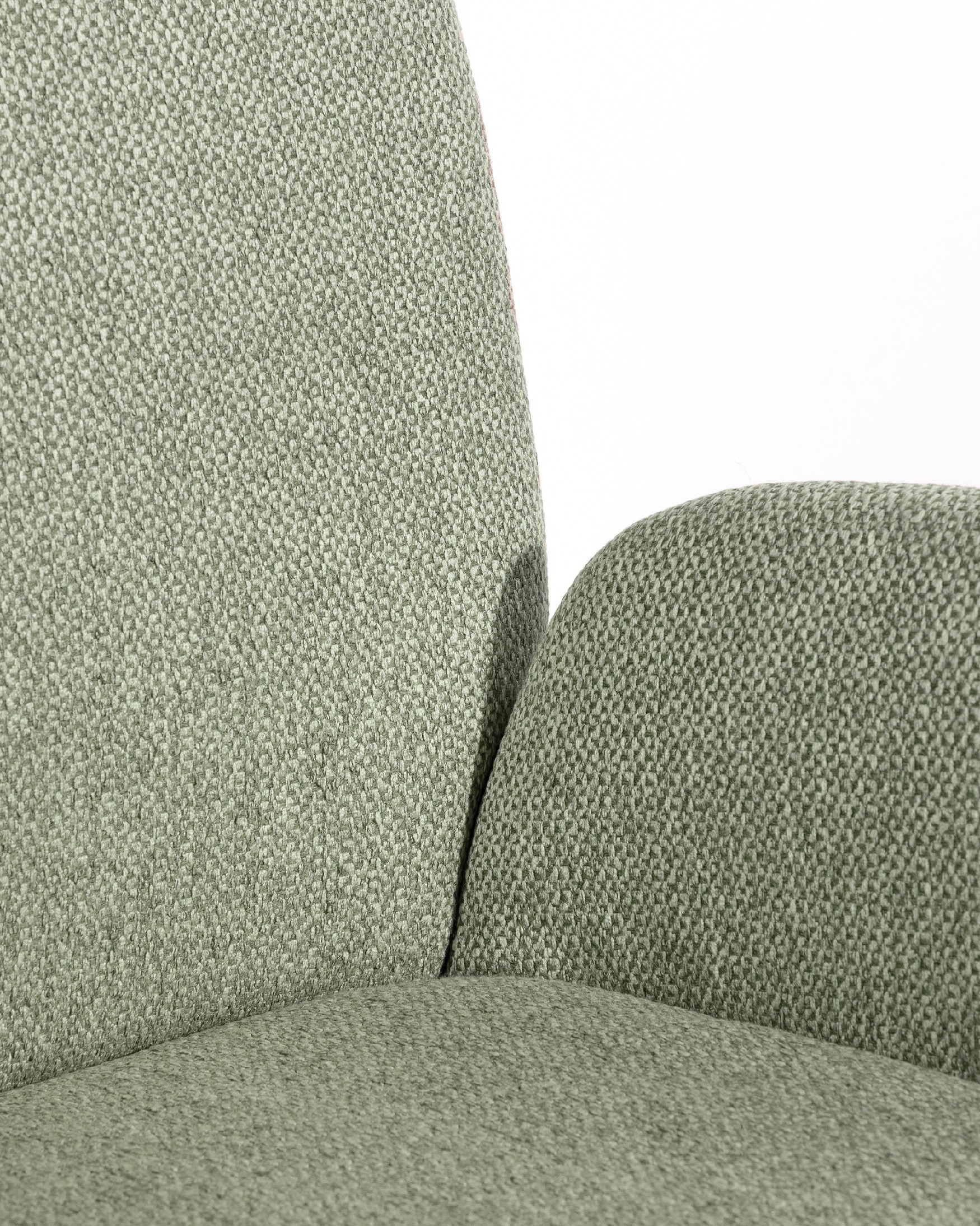 Chaise Natal pivotante 360º avec tapisserie verte et verte et pieds métalliques noirs