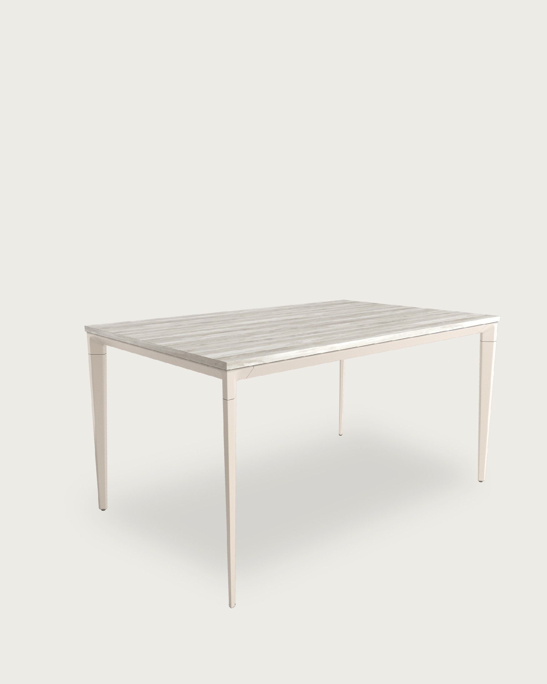 Mesa Ness with artic melamine top and ivory metal leg 120 x 80 cm