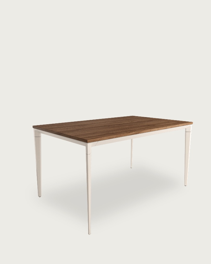 Mesa Ness with Java melamine top and ivory metal leg 90 x 90 cm