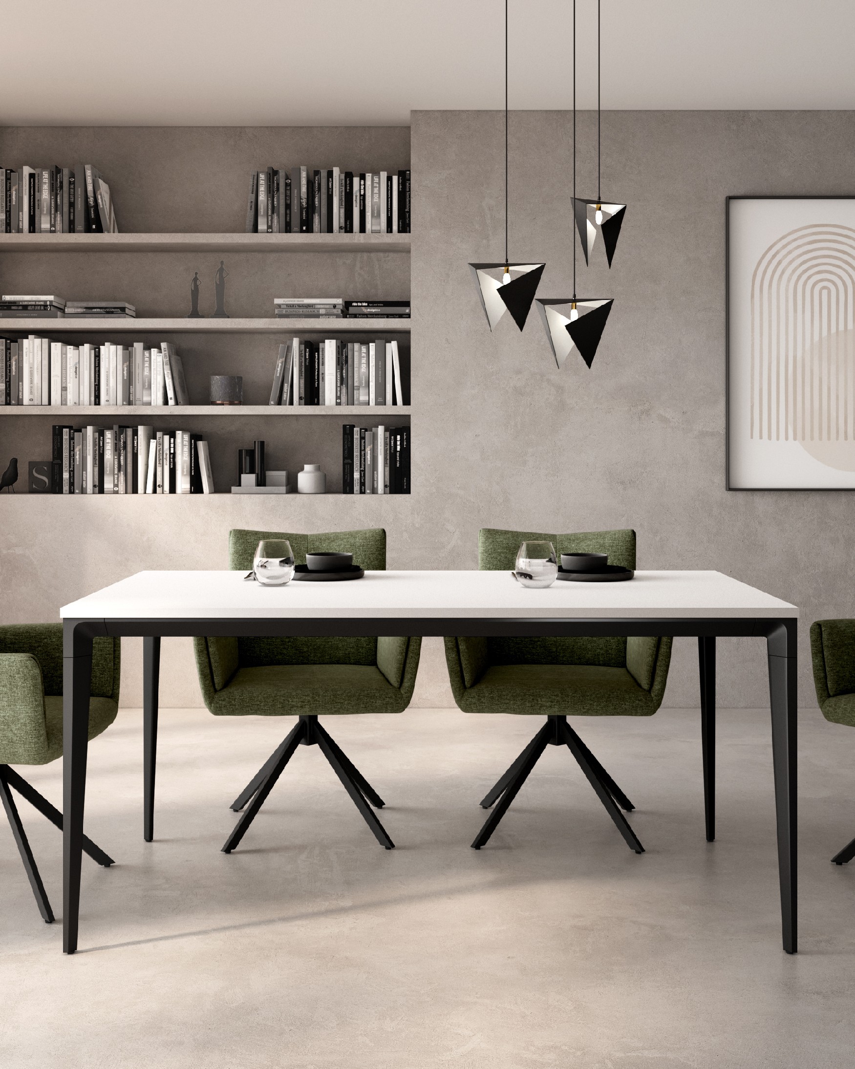 Mesa Ness with extra white melamine top and black metal leg 140 x 90 cm