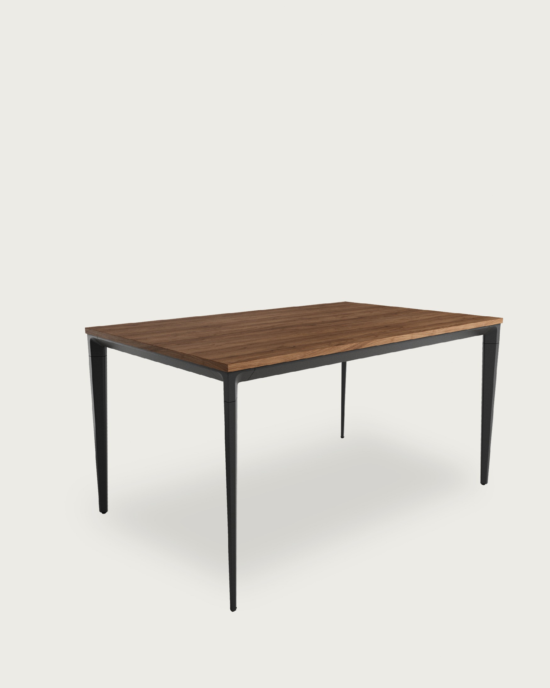 Mesa Ness with melamine java top and black metal leg 90 x 90 cm