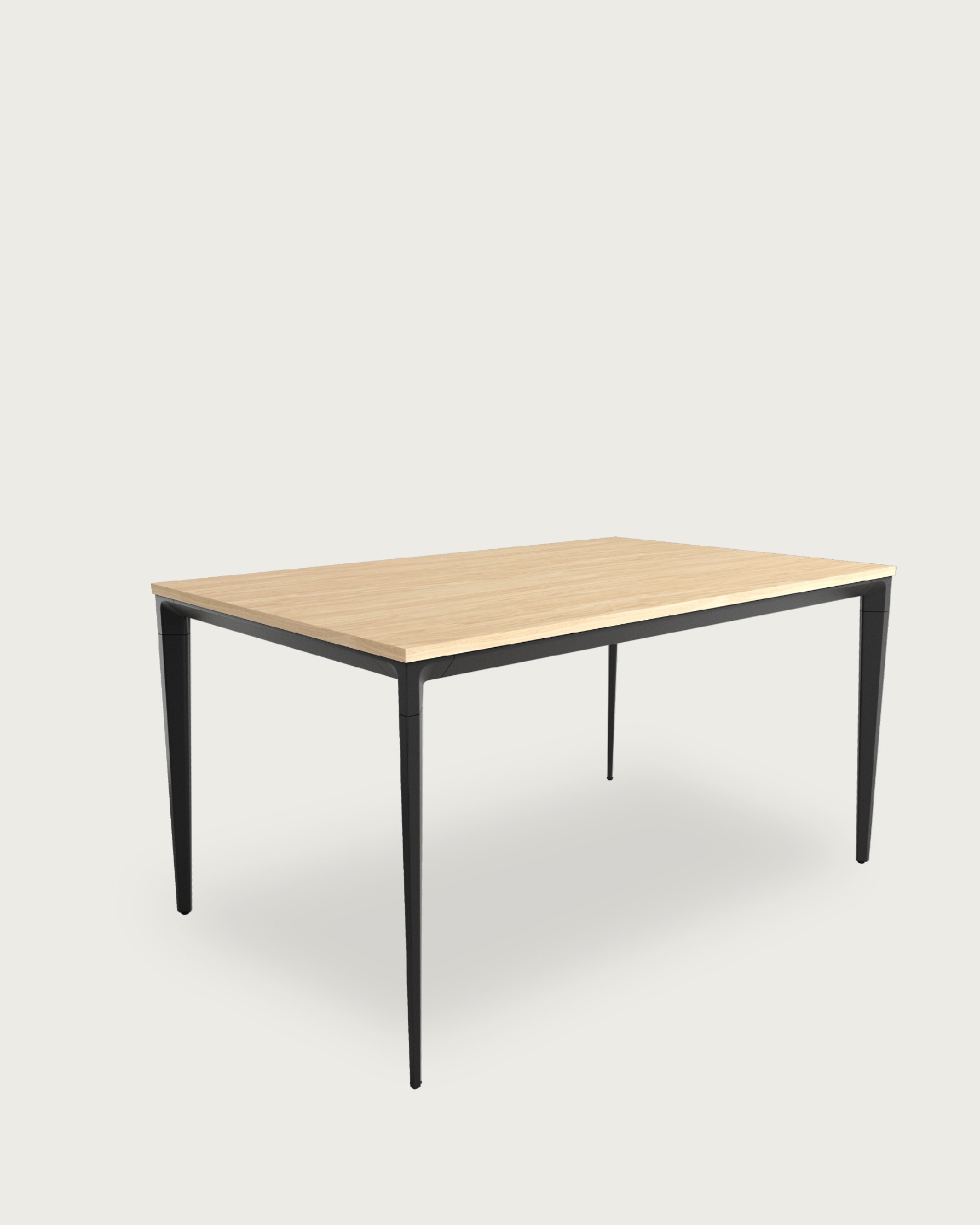 Ness table with Alpine melamine top and black metal leg 120 x 80 cm