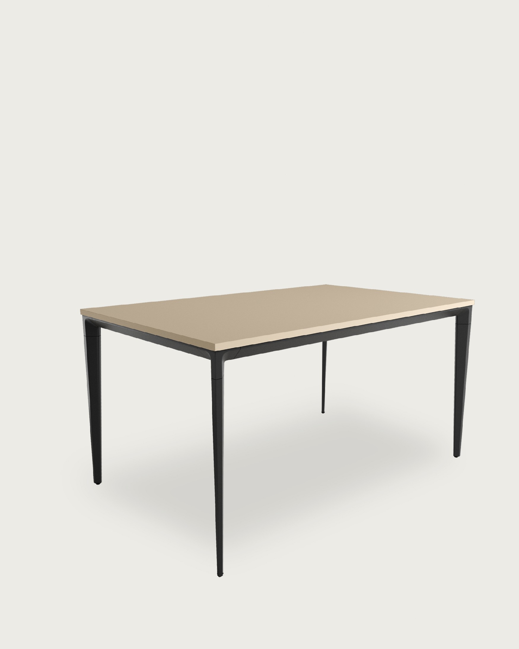 Mesa Ness with pearl melamine top and black metal legs 120 x 80 cm