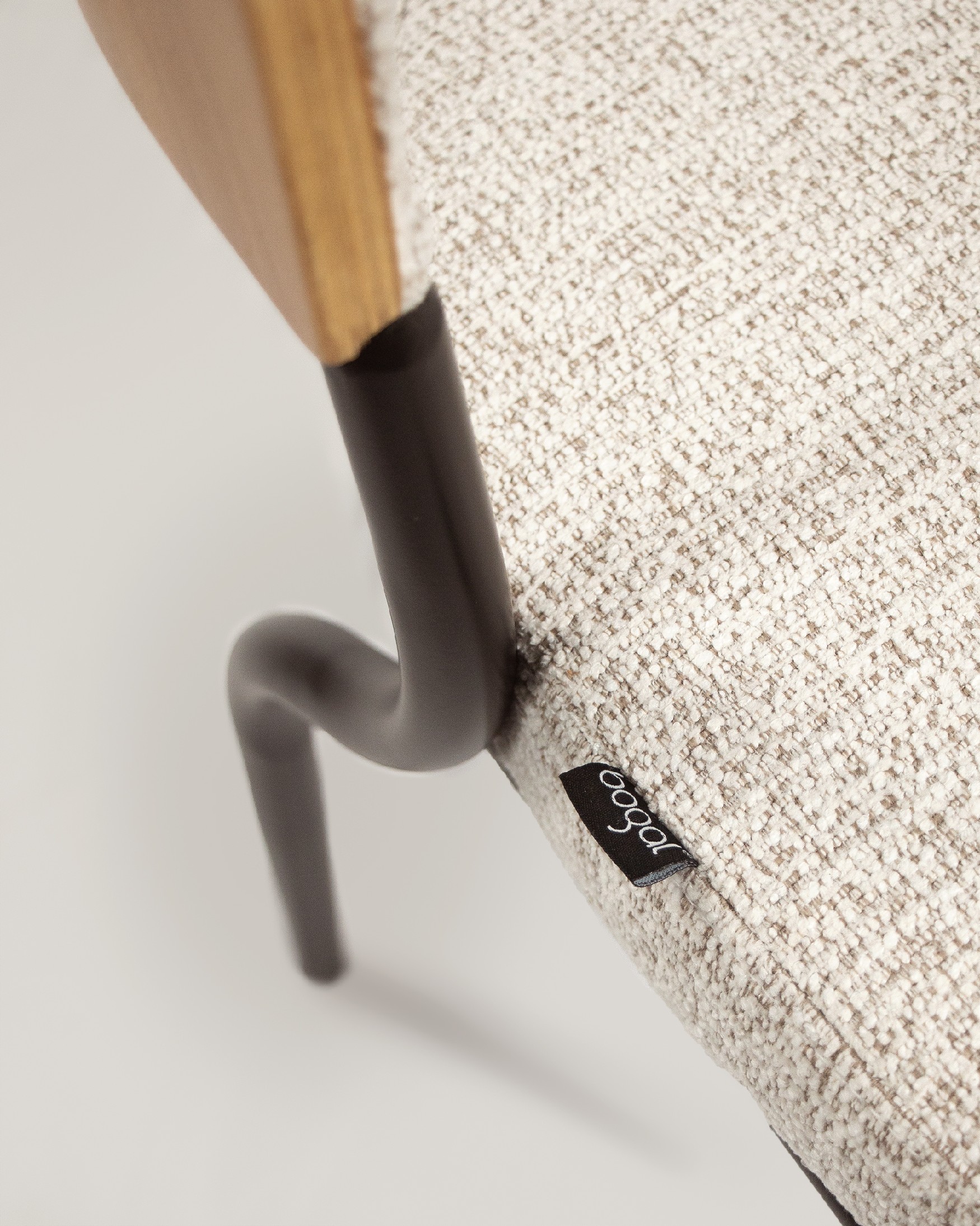 Nimbus chair with mother-of-pearl upholstery and natural oak structure