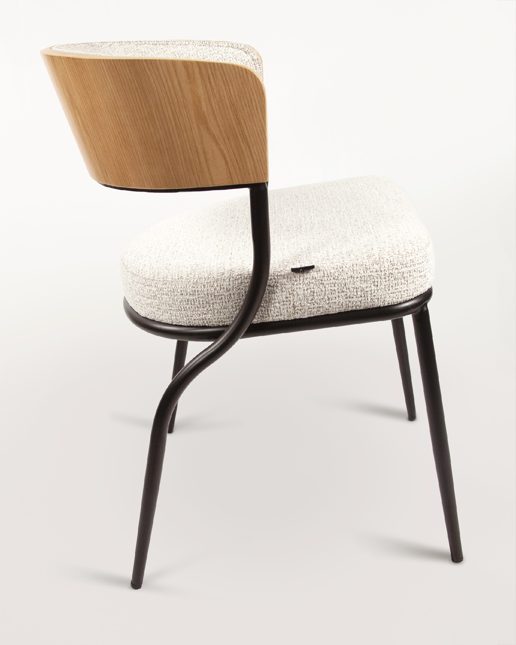 Nimbus chair with mother-of-pearl upholstery and natural oak structure