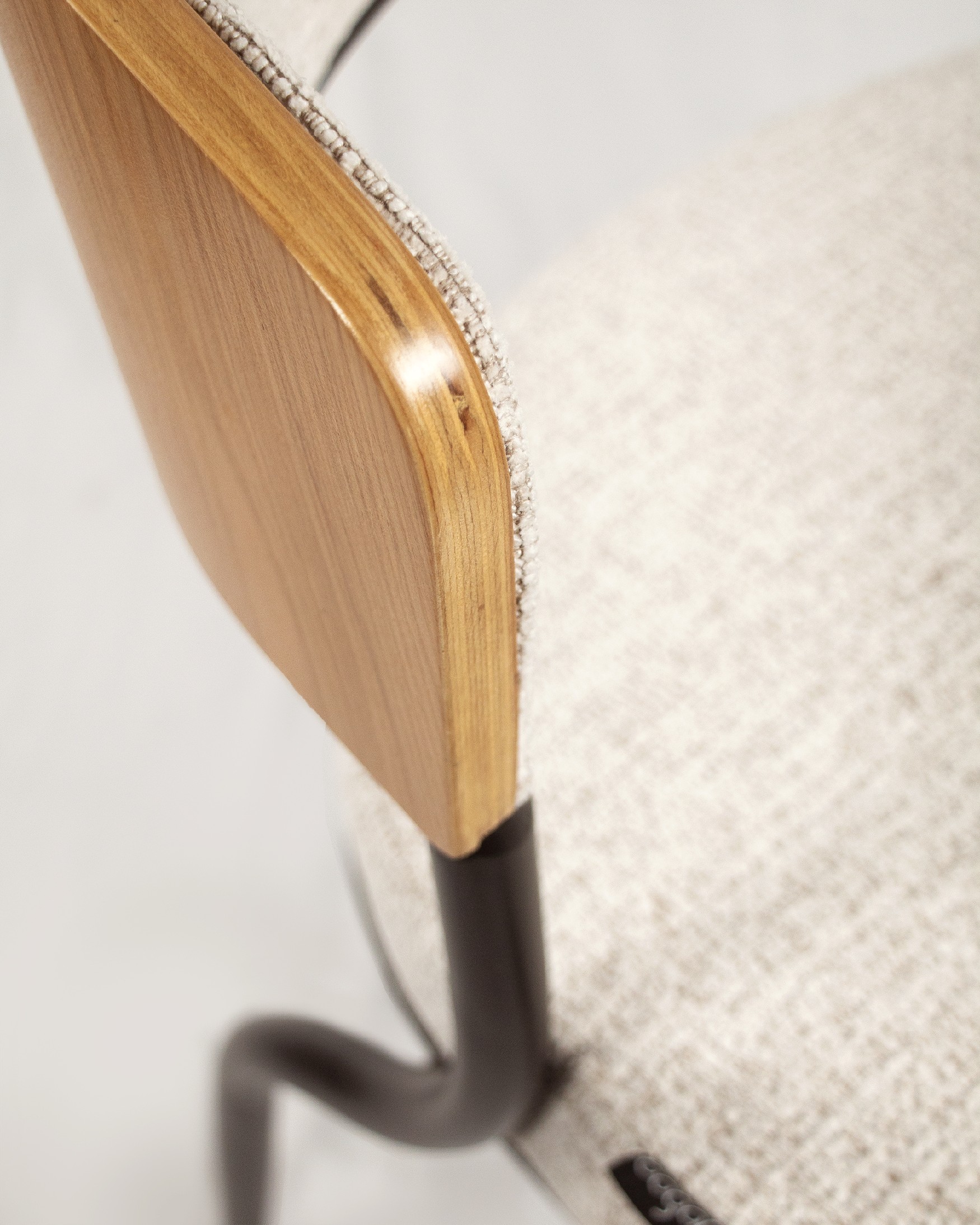 Nimbus chair with mother-of-pearl upholstery and natural oak structure