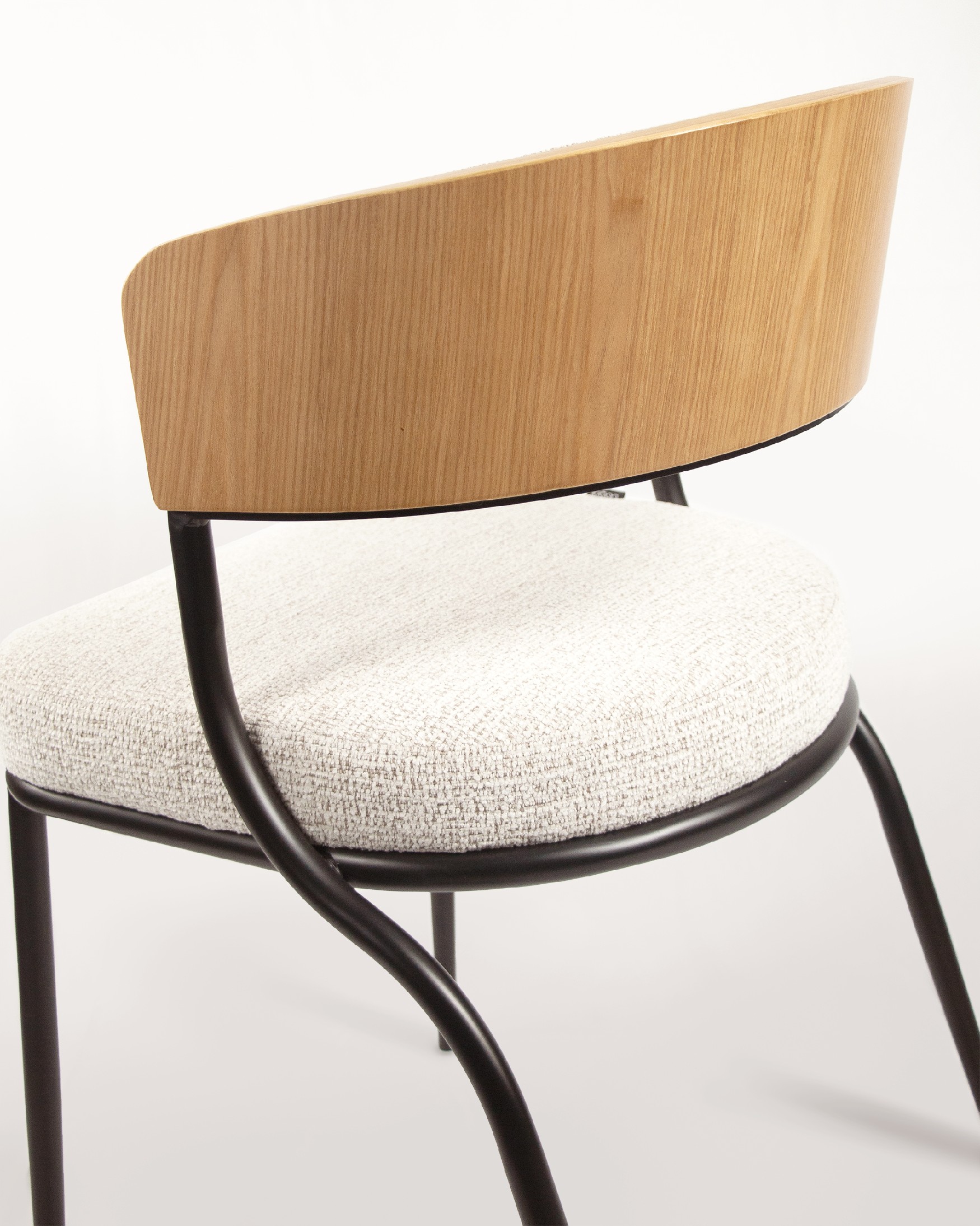 Nimbus chair with mother-of-pearl upholstery and natural oak structure