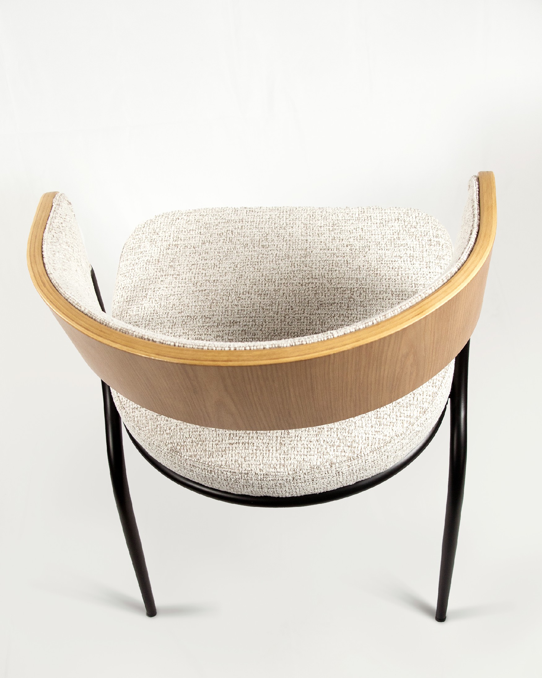 Nimbus chair with mother-of-pearl upholstery and natural oak structure
