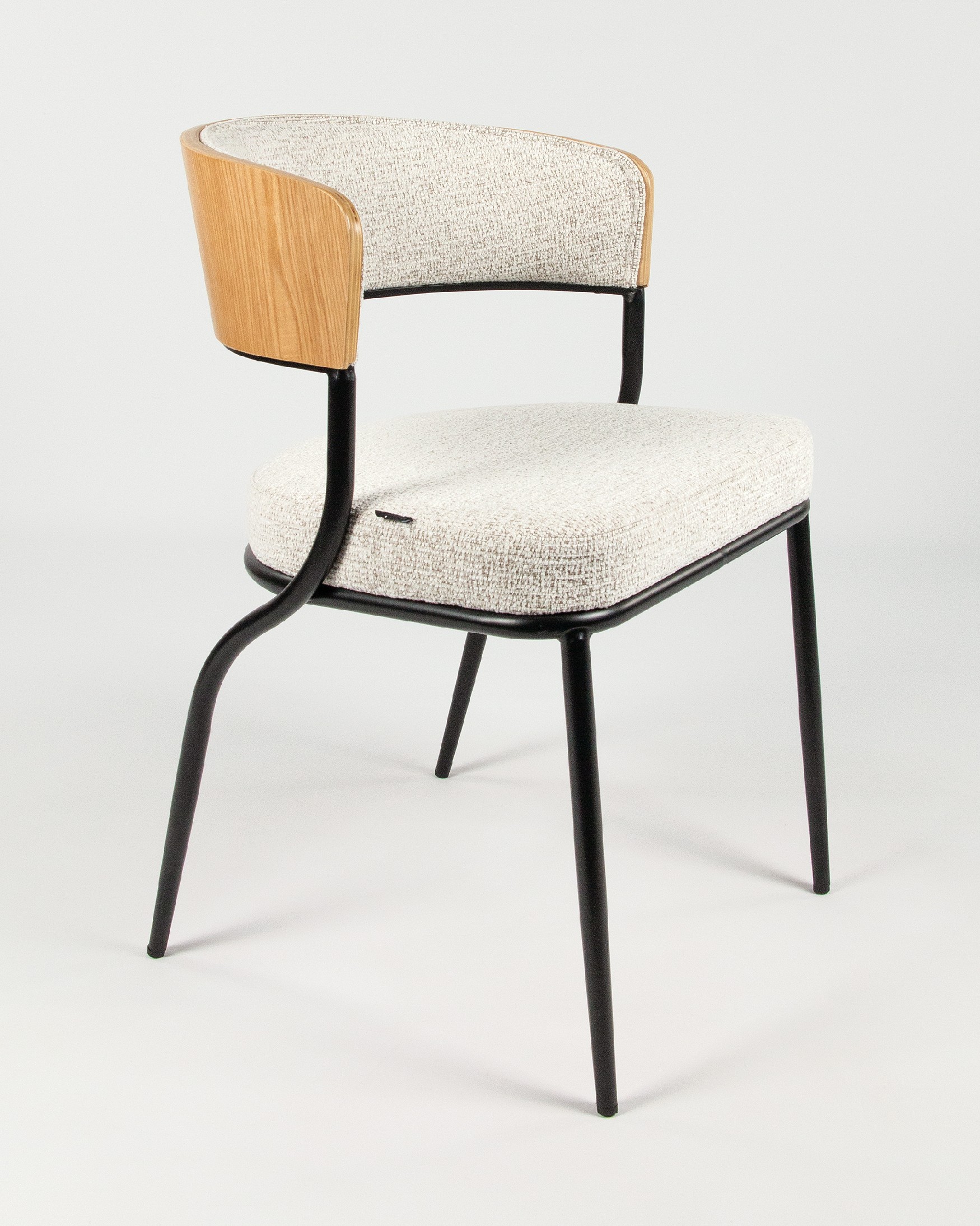 Nimbus chair with mother-of-pearl upholstery and natural oak structure