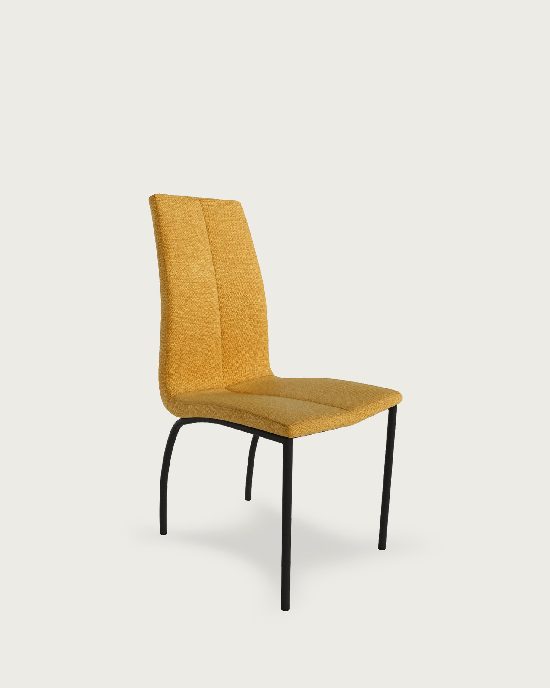 Niza chair with mustard upholstery and black metal legs