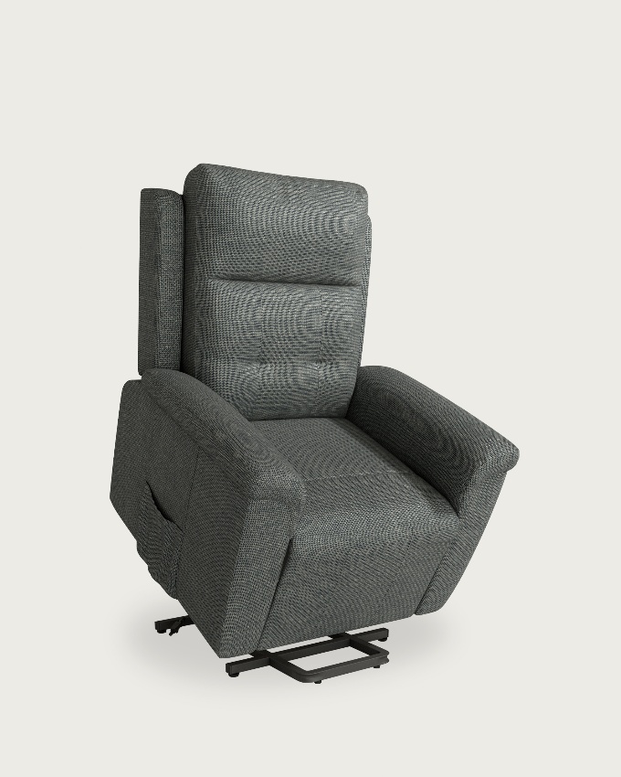 Electric recliner chair with 3 motors Noelia with gray upholstery