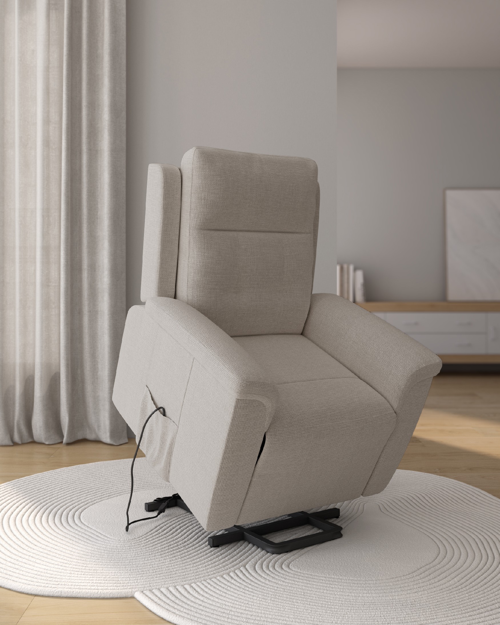 Electric recliner chair with 3 motors Noelia with pearl upholstery