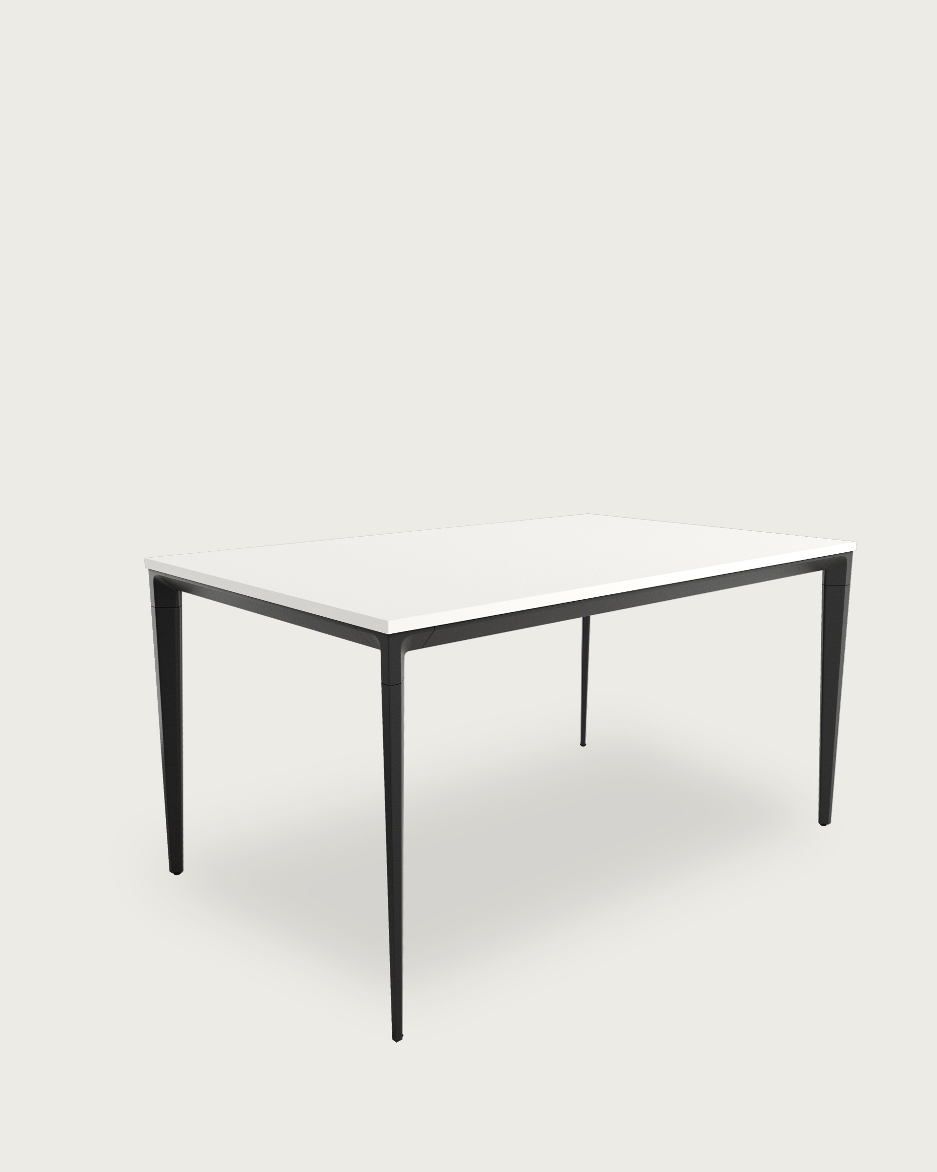 Mesa Ness with extra white melamine top and black metal leg 90 x 90 cm