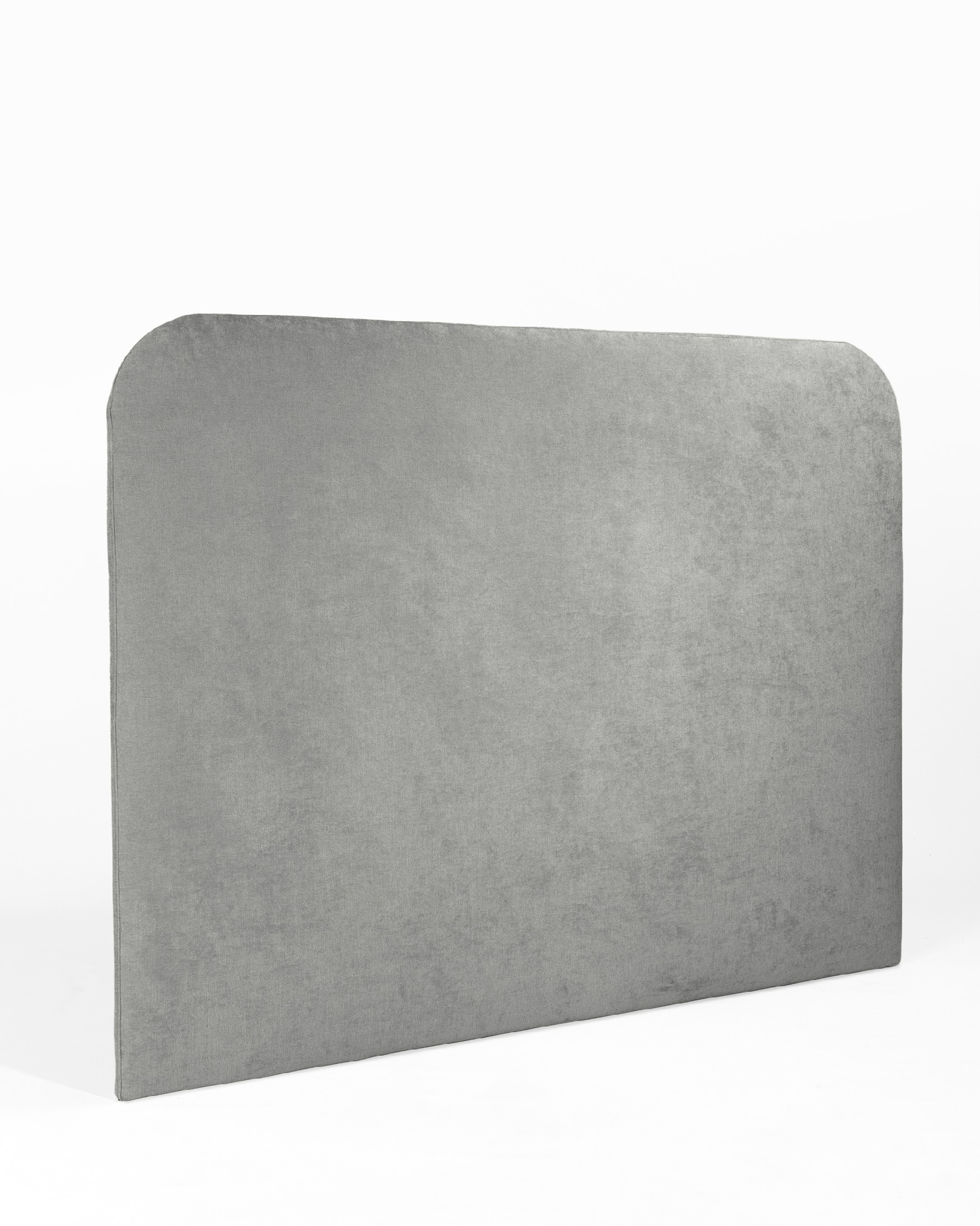 Tête de lit à bords arrondis rembourrée grise Obel de 108 x 120 cm
