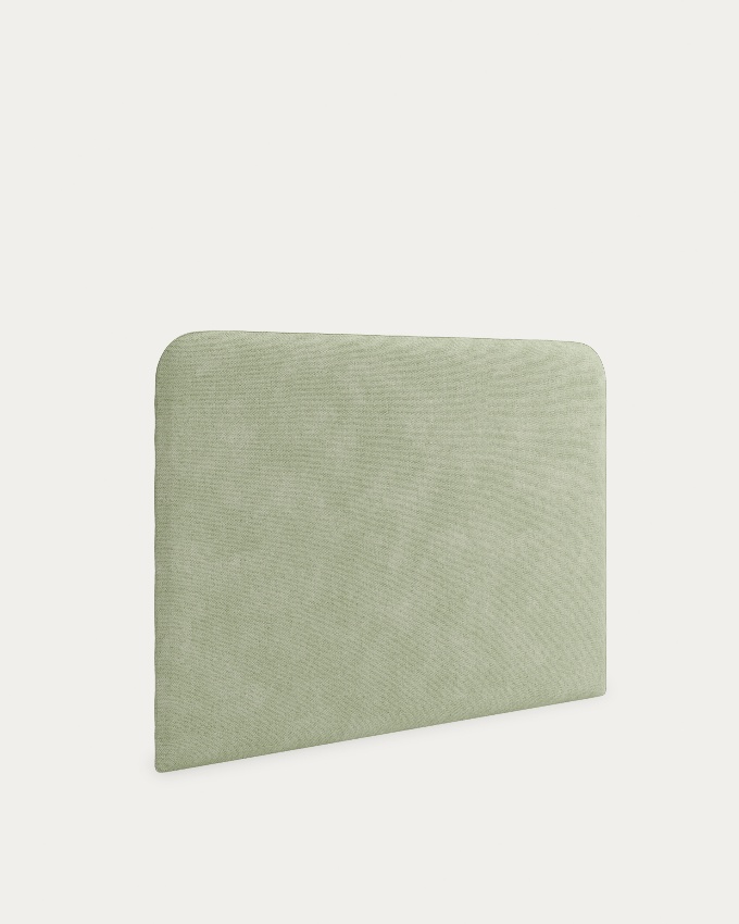 Cabecero cantos curvos tapizado verde Obel de 108 x 120 cm
