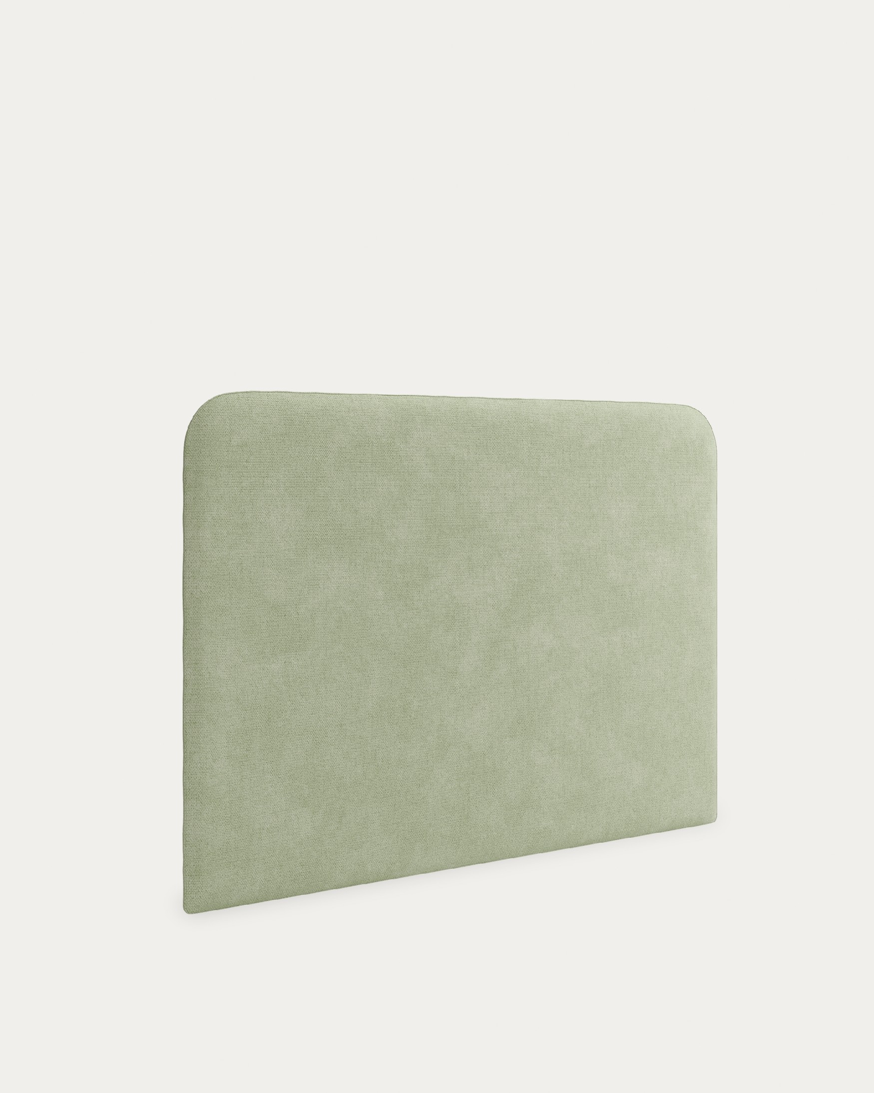 Headboard curved edges upholstered green Obel 145 x 120 cm