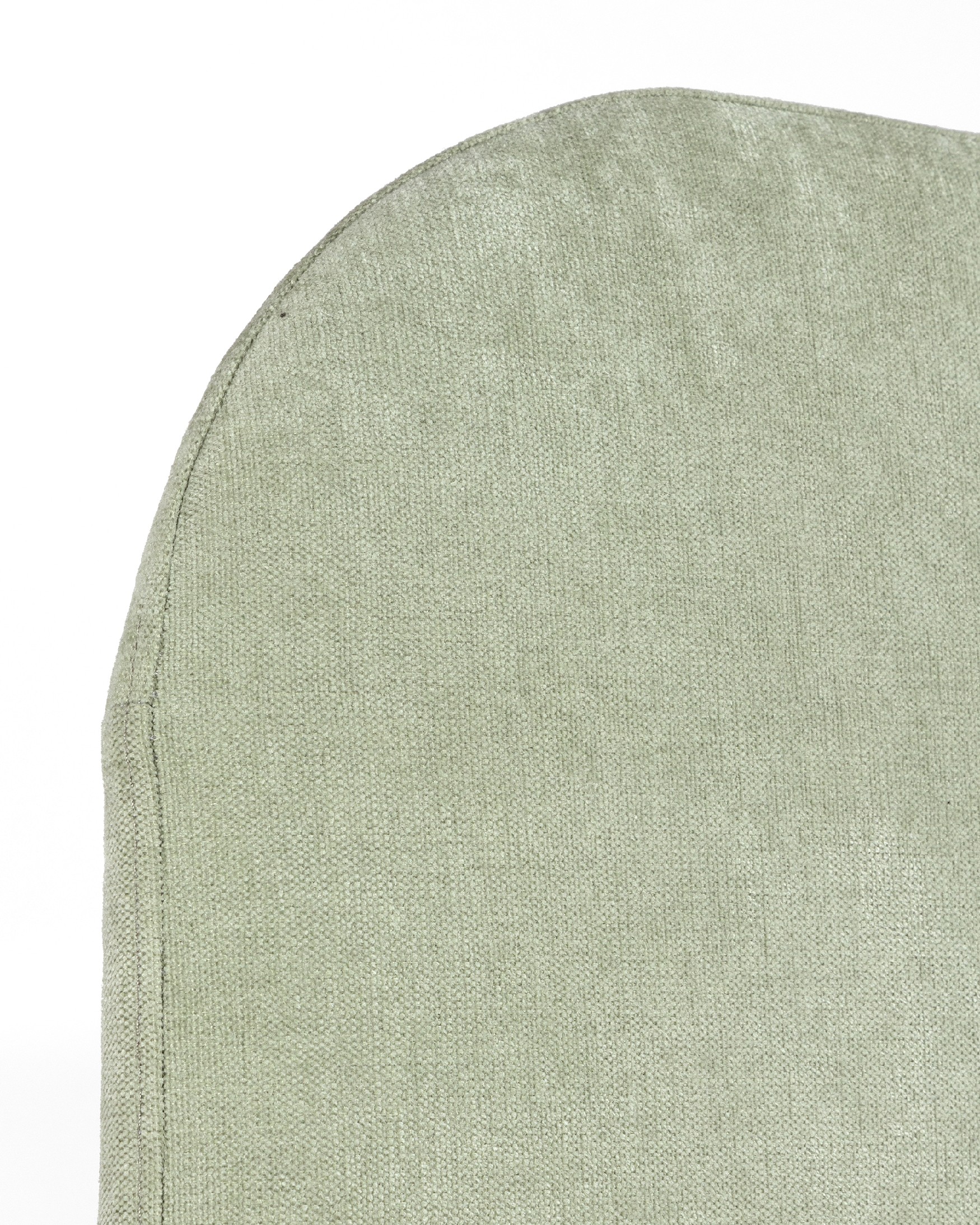 Headboard curved edges upholstered green Obel 145 x 120 cm