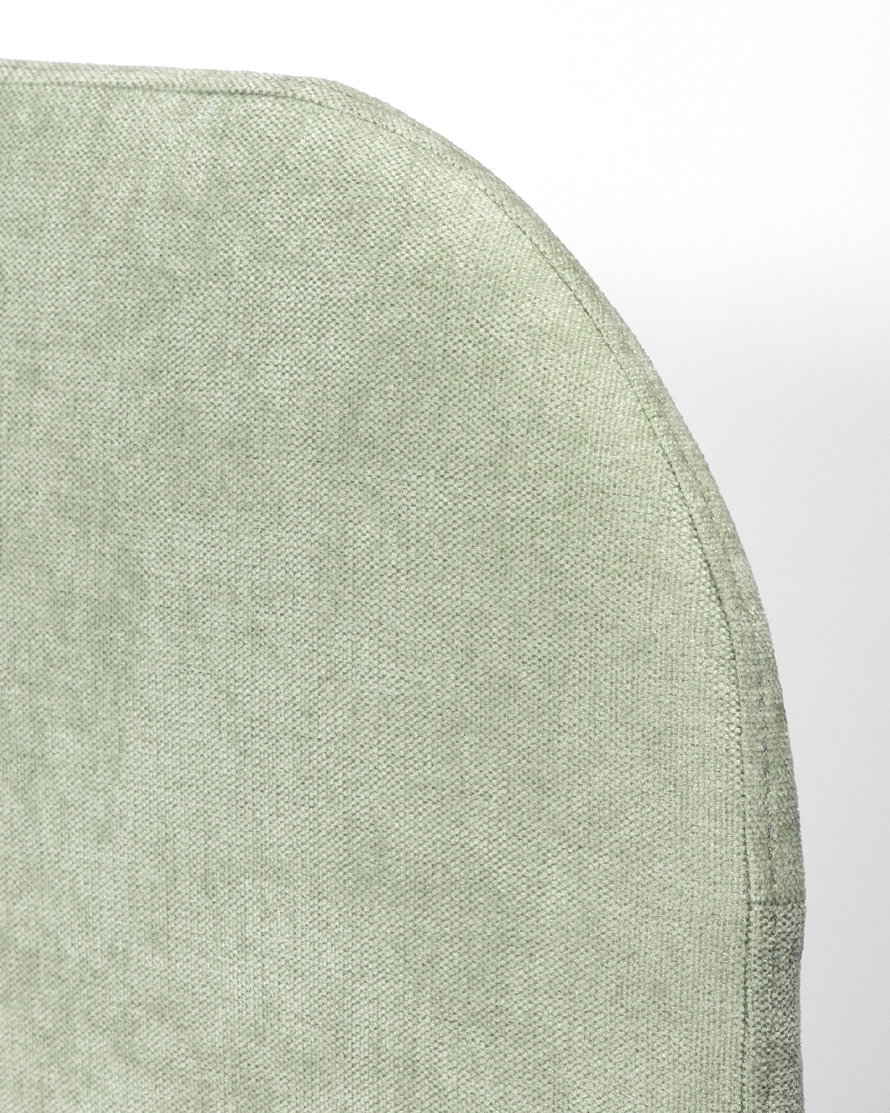 Headboard curved edges upholstered green Obel 145 x 120 cm