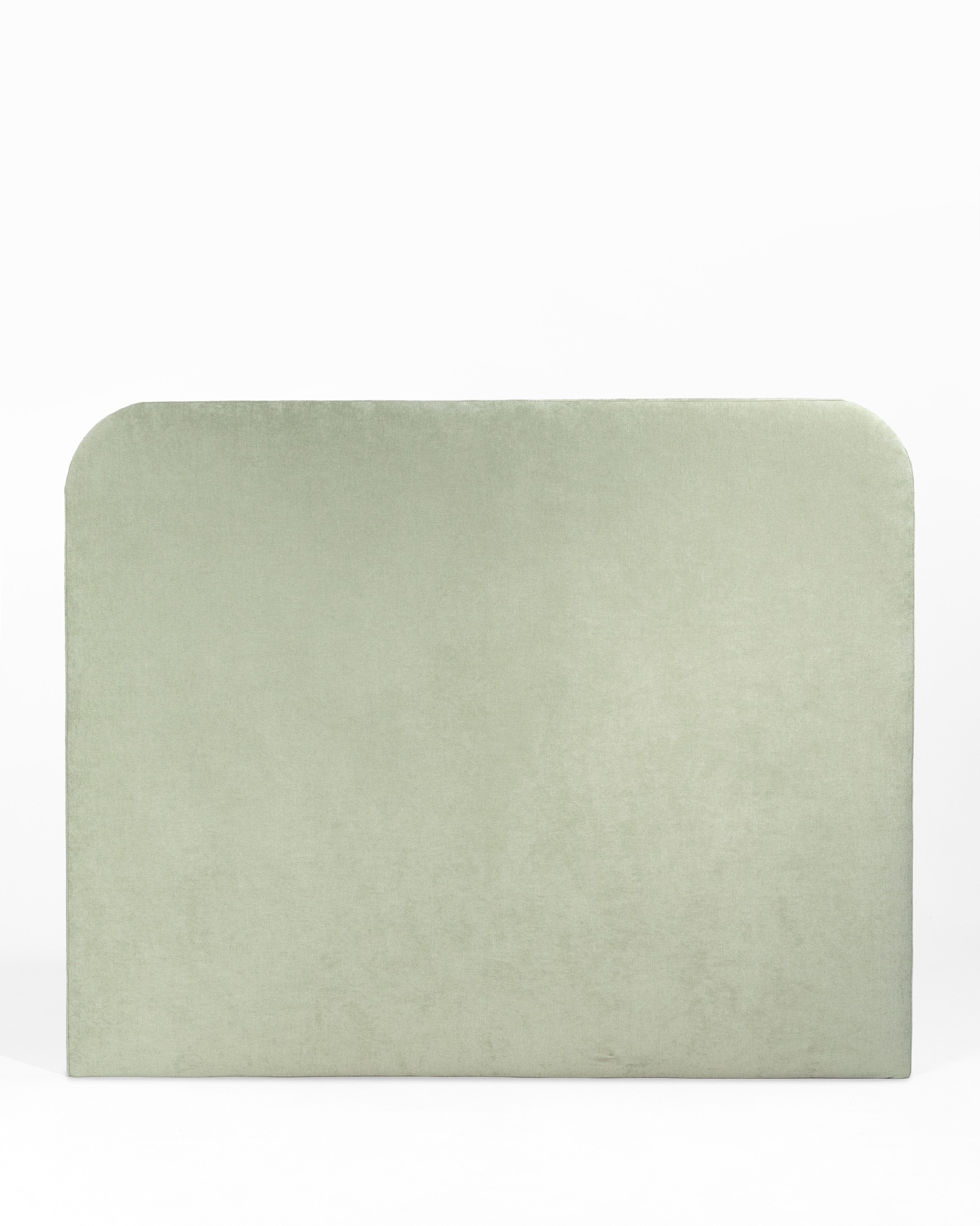 Headboard curved edges upholstered green Obel 145 x 120 cm