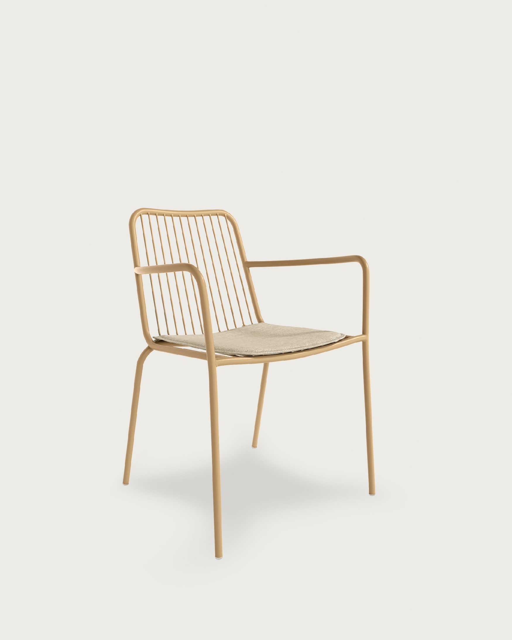 Ohana metal chair in sand with cushion