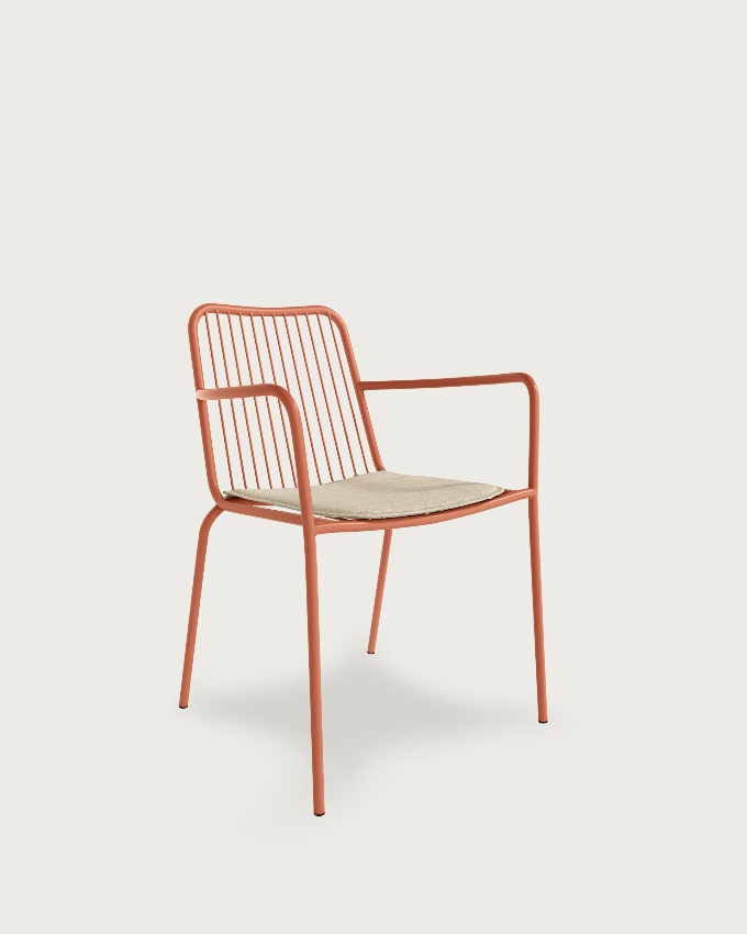 Chaise Ohana en métal tuilé avec coussin