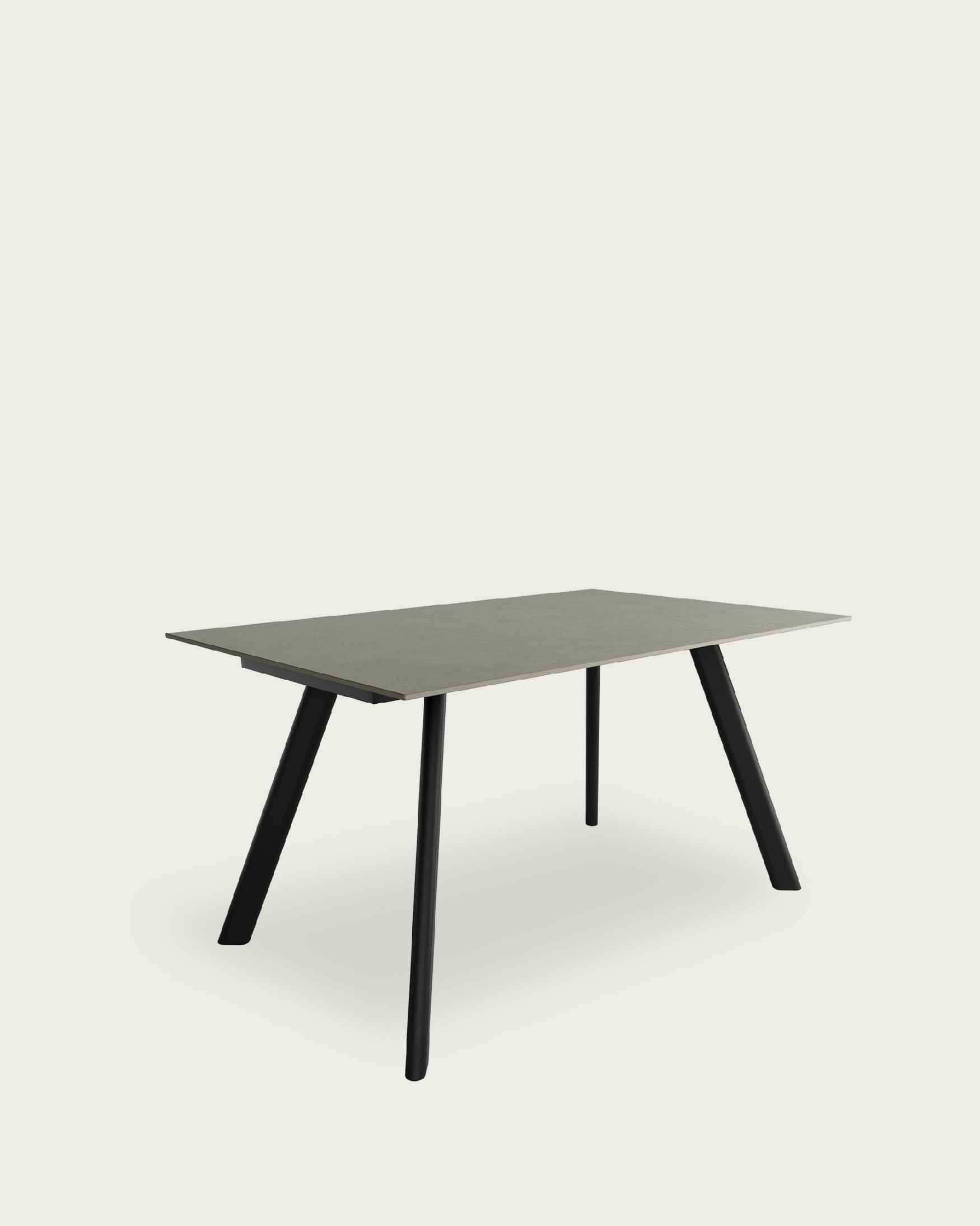 Table Oman avec finition porcelaine porland et pied en métal noir 180 x 90 cm