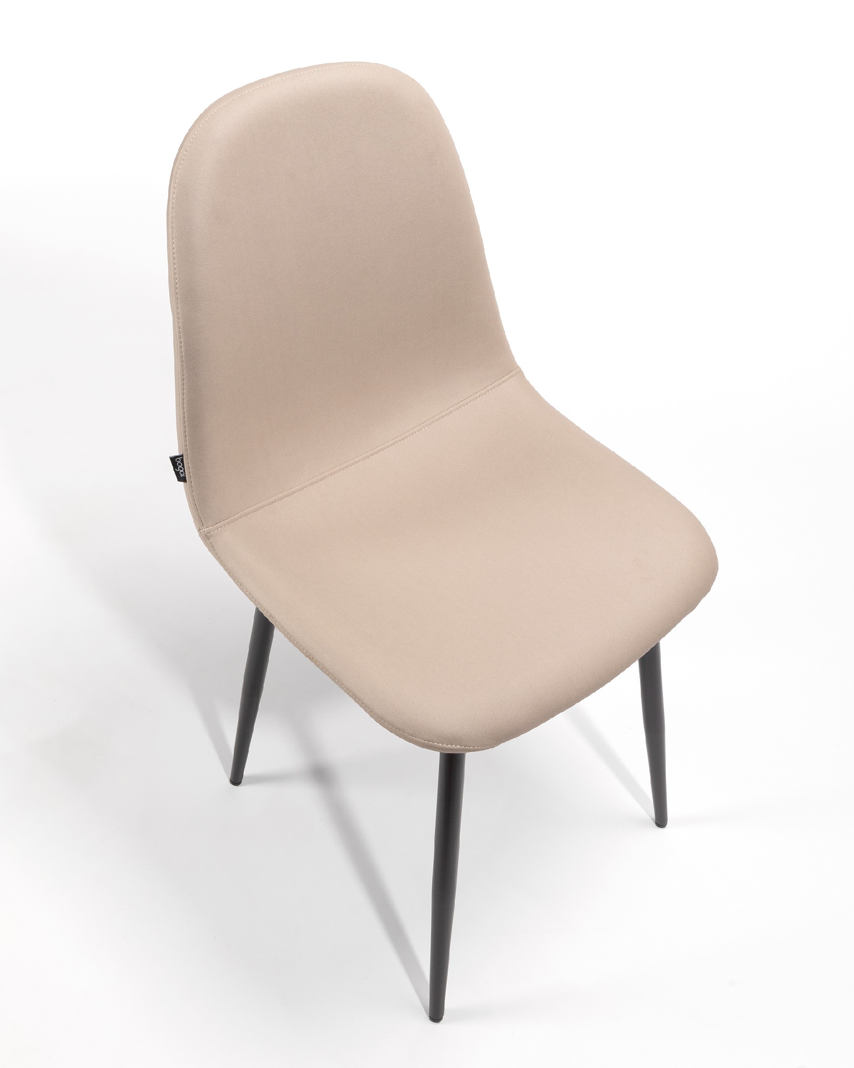 Oporto chair with beige upholstery and black metal legs