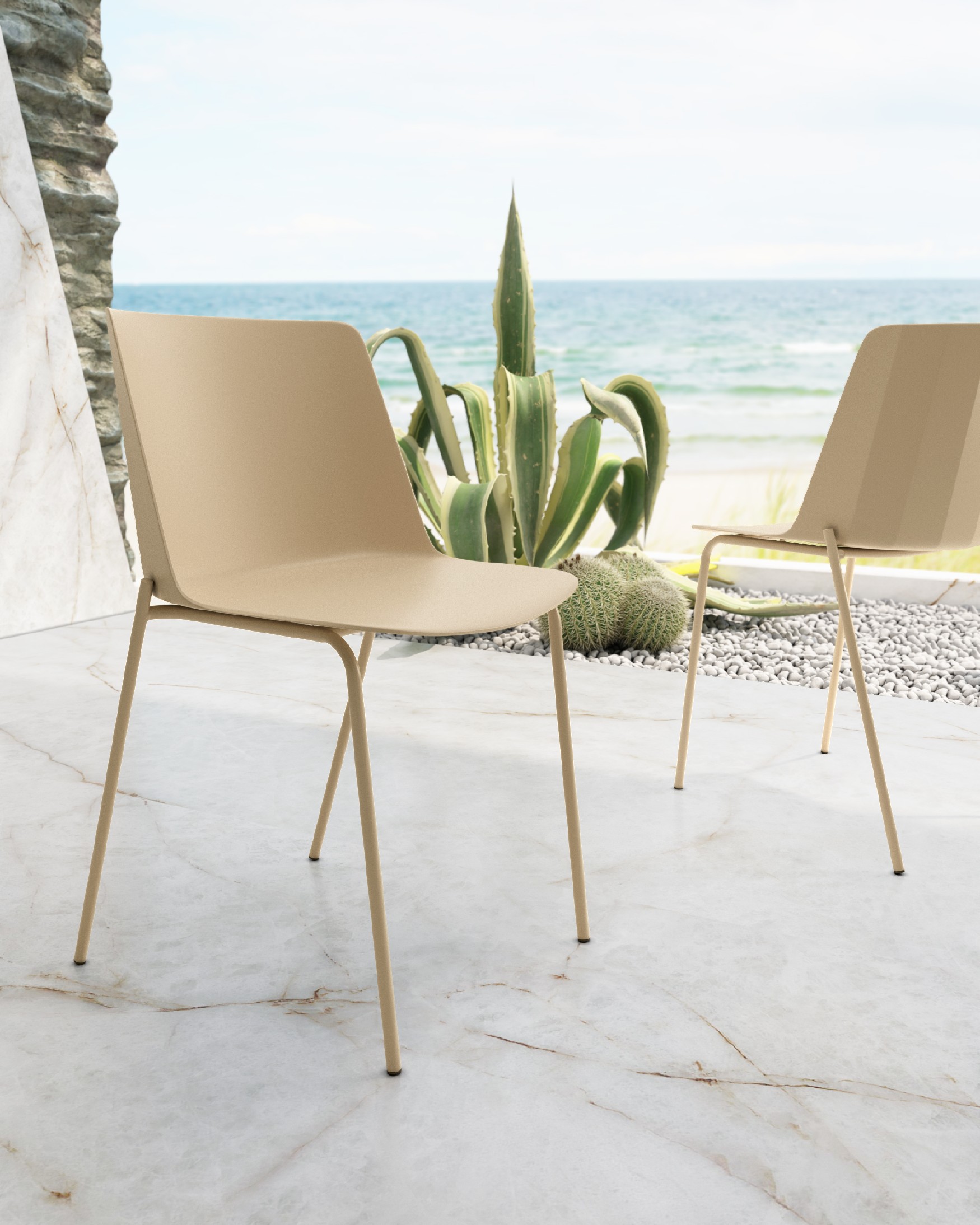 Chaise Orlando en polypropylène sable