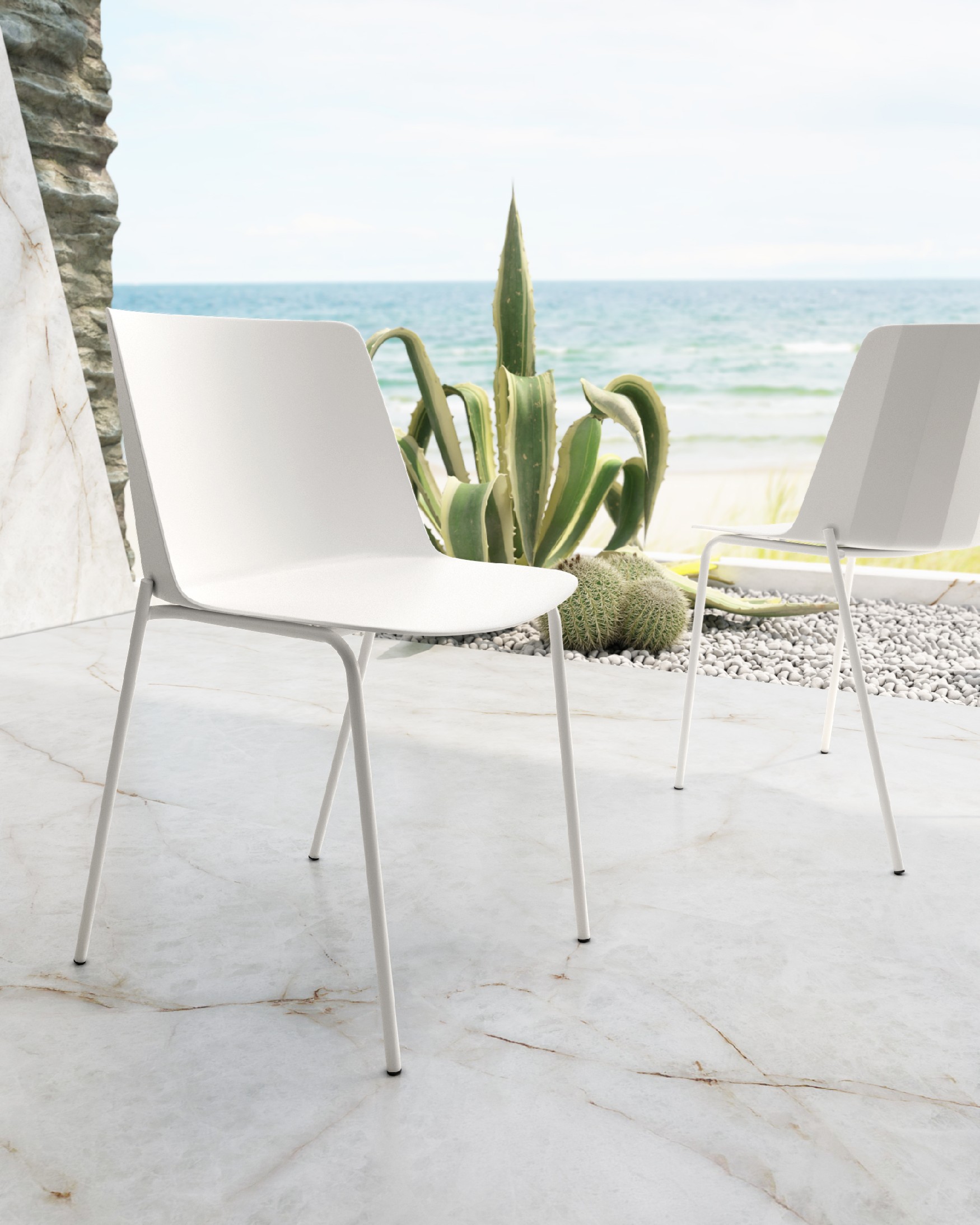 Orlando chair in white polypropylene