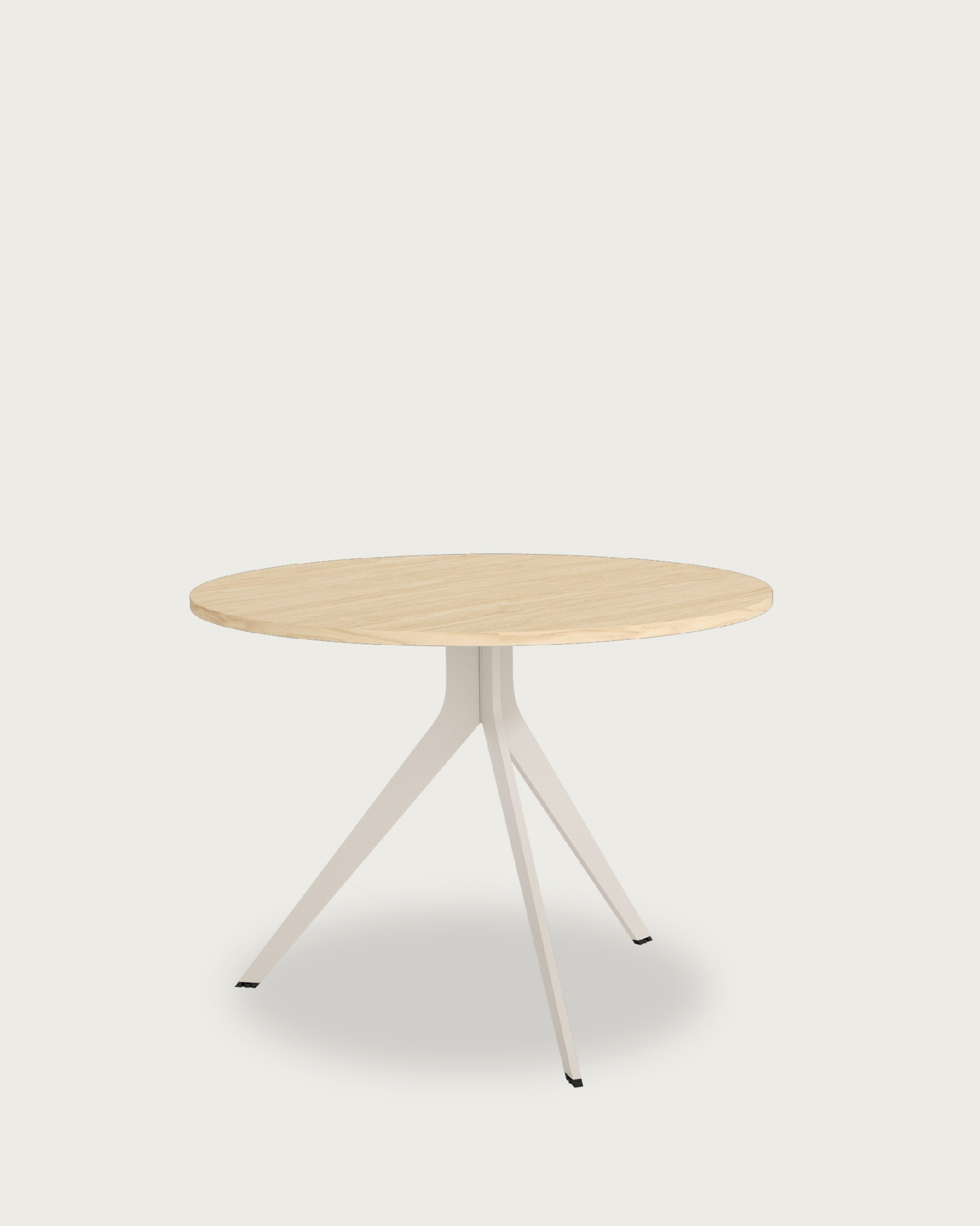 Mesa Orta redonda con sobre de melamina alpin y pata metálica marfil Ø 120 cm